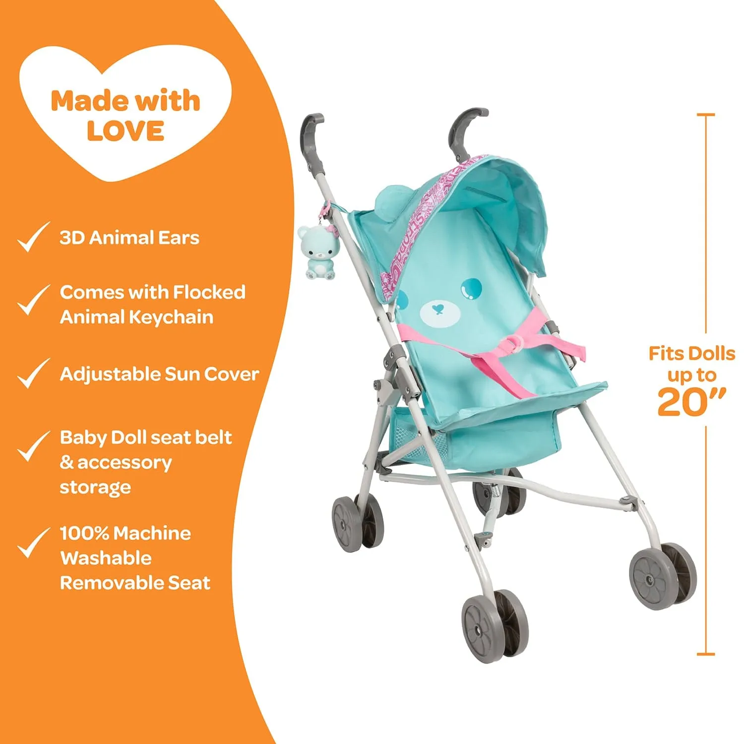 Adora Be Bright Baby Doll Stroller - Bear