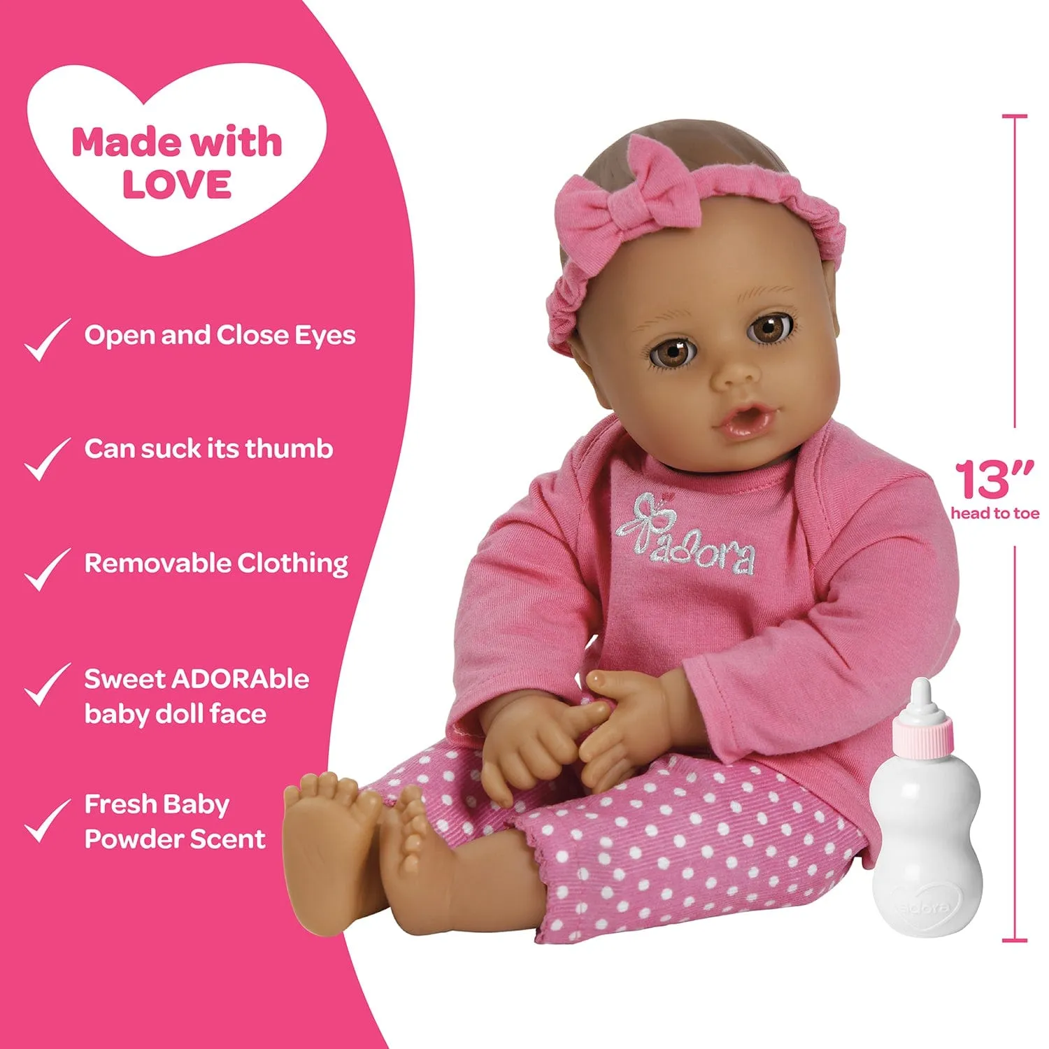 Adora PlayTime Baby Pink Baby Doll, Doll Clothes & Accessories Set