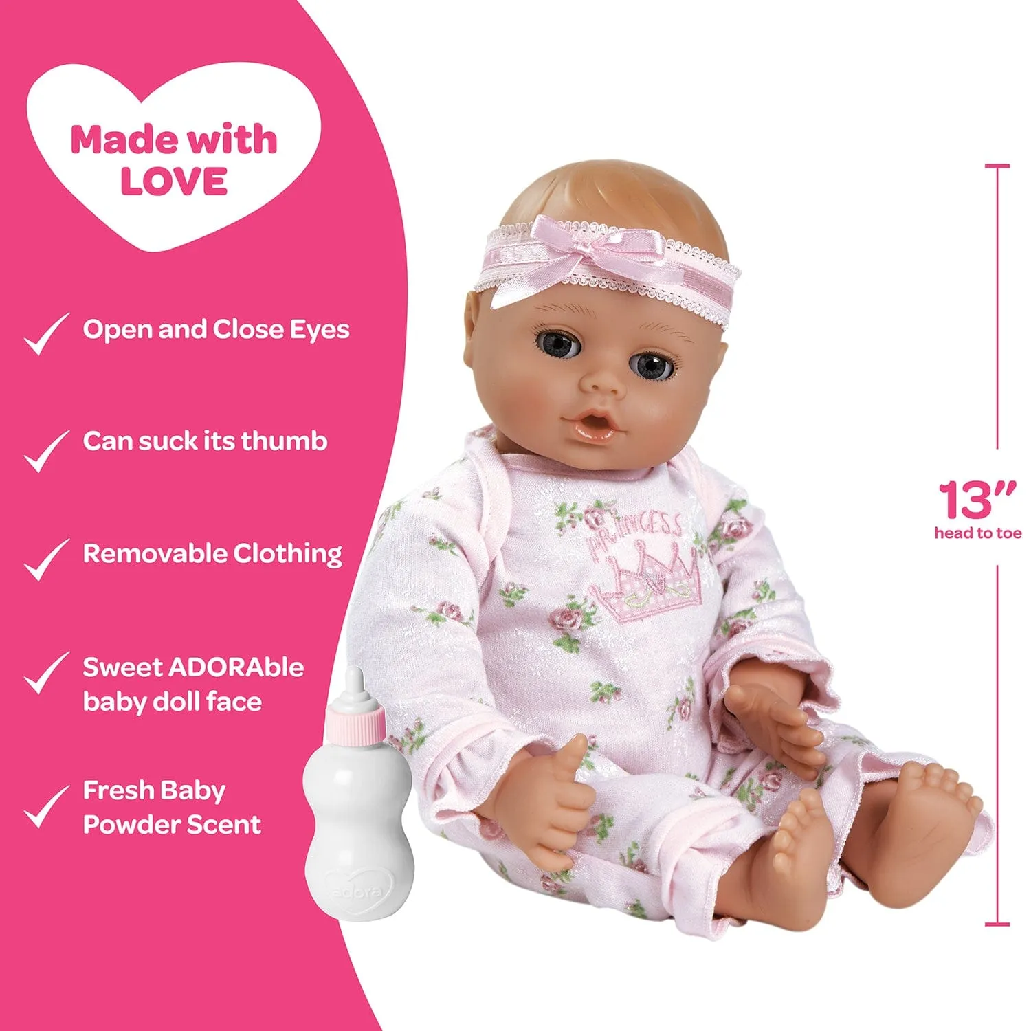 Adora PlayTime Little Princess Baby Doll, Doll Clothes & Accessories Set