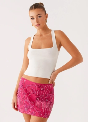 Adored By You Mini Skirt - Fuchsia ripstop fabric EcoFriendlyBlend Temperature Regulating Fabric Adored By You Mini Skirt - Fuchsia