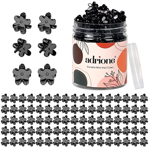 ADRIONE Mini Hair Clips Pack of 100 - Colorful Tiny Flower Hair Clips for Baby Toddler Girls Women, Strong Grip for Fine Hair Bangs