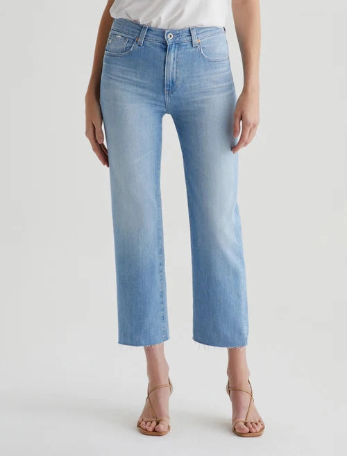 Affordable Outdoor Adventure Artist Vibe City Walk Bold Look AG Brinley Mid Rise Straight Leg Crop Jeans - Dana Point