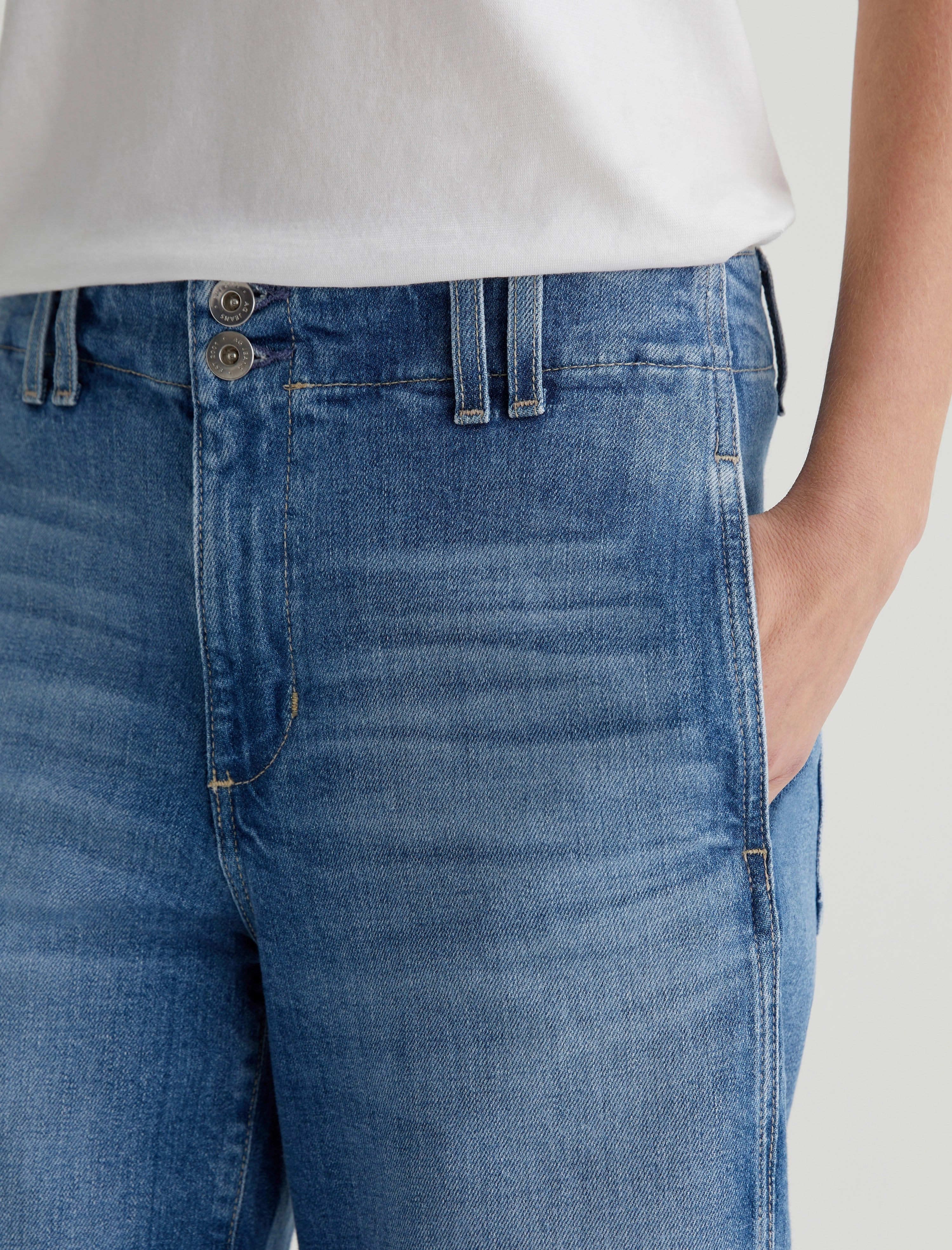 AG Natasha Mid Rise Crop Jeans Clean Shape