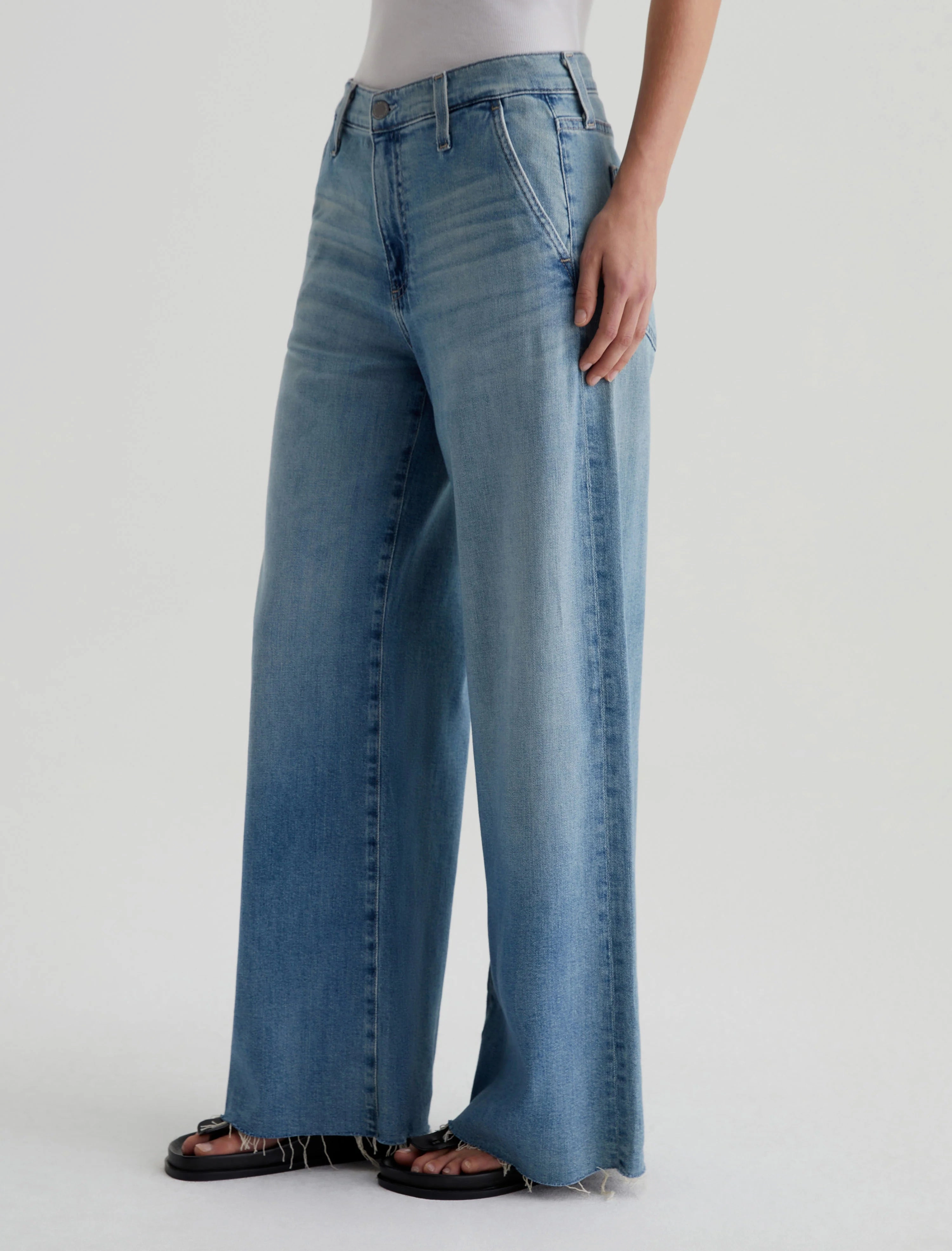 AG Stella Ankle Palazzo Jeans - Aries Sleek Waist