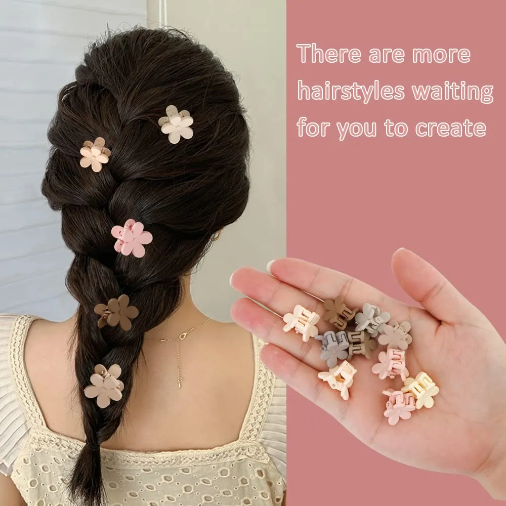 Ahoney 10Pcs Hair Claw Clips Cute 0.77" Flower Daisy Clips for Hair Decorations Strong Hold Jaw Accessories for Women