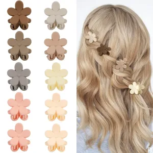 Ahoney 10Pcs Hair Claw Clips Cute 0.77" Flower Daisy Clips for Hair Decorations Strong Hold Jaw Accessories for Women