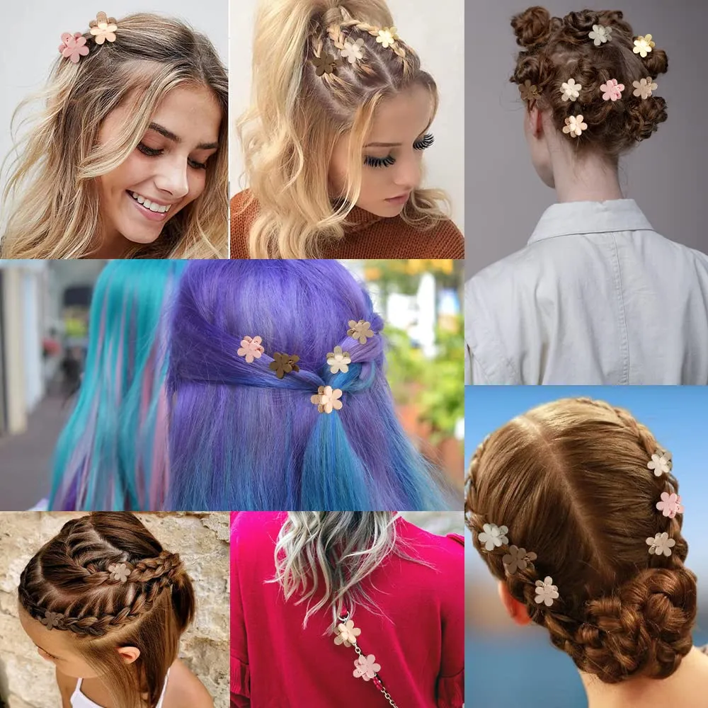 Ahoney 10Pcs Hair Claw Clips Cute 0.77" Flower Daisy Clips for Hair Decorations Strong Hold Jaw Accessories for Women