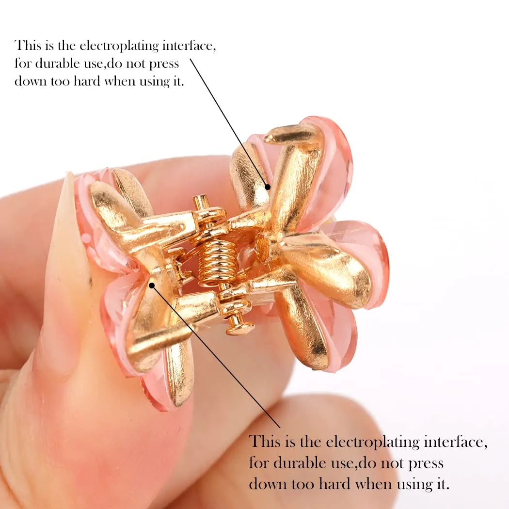 Ahoney 12Pcs Pink Hair Clip Small Claw Clips for Women Mini Flower Girl for Hair Decorations Daisy Hair Clip Bangs Clips Korean Hair Accessories