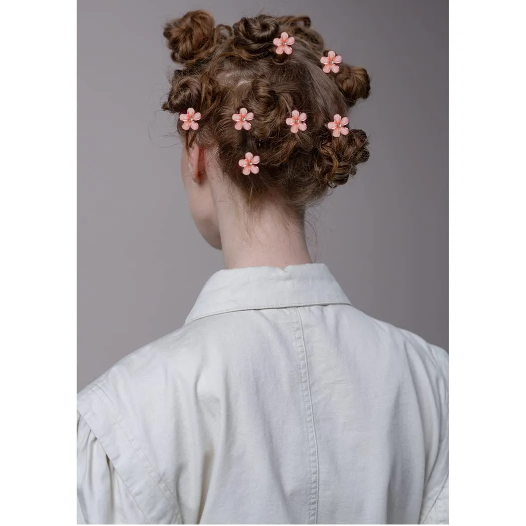 Ahoney 12Pcs Pink Hair Clip Small Claw Clips for Women Mini Flower Girl for Hair Decorations Daisy Hair Clip Bangs Clips Korean Hair Accessories