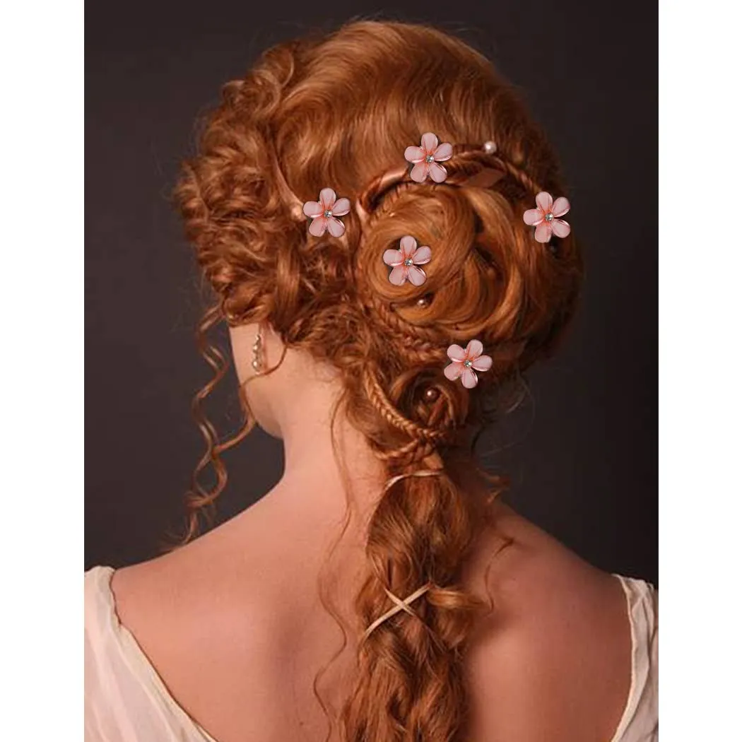 Ahoney 12Pcs Pink Hair Clip Small Claw Clips for Women Mini Flower Girl for Hair Decorations Daisy Hair Clip Bangs Clips Korean Hair Accessories
