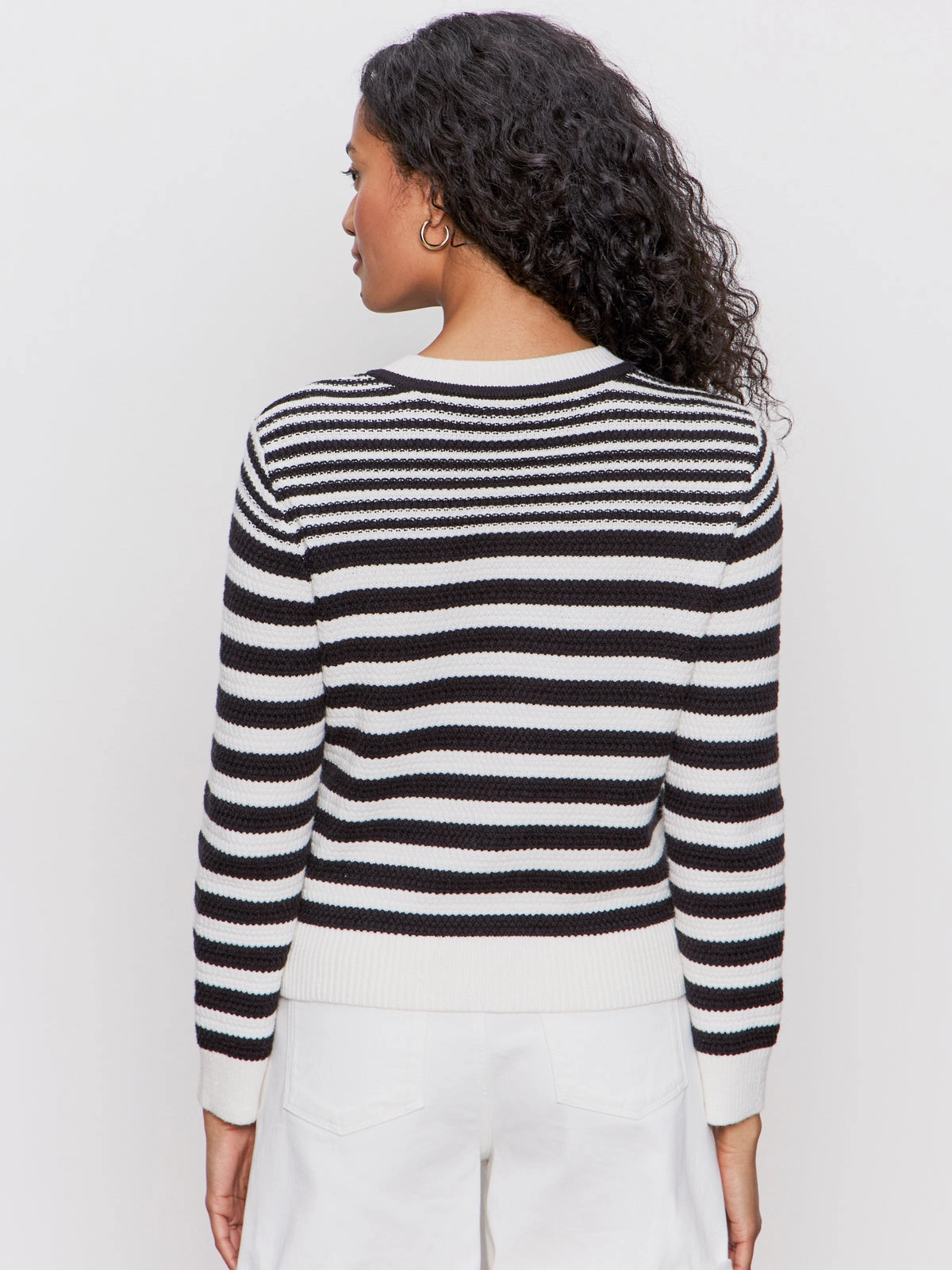 City Summer Cardi Black/ Macrame Multi Stripe Warm Outfit