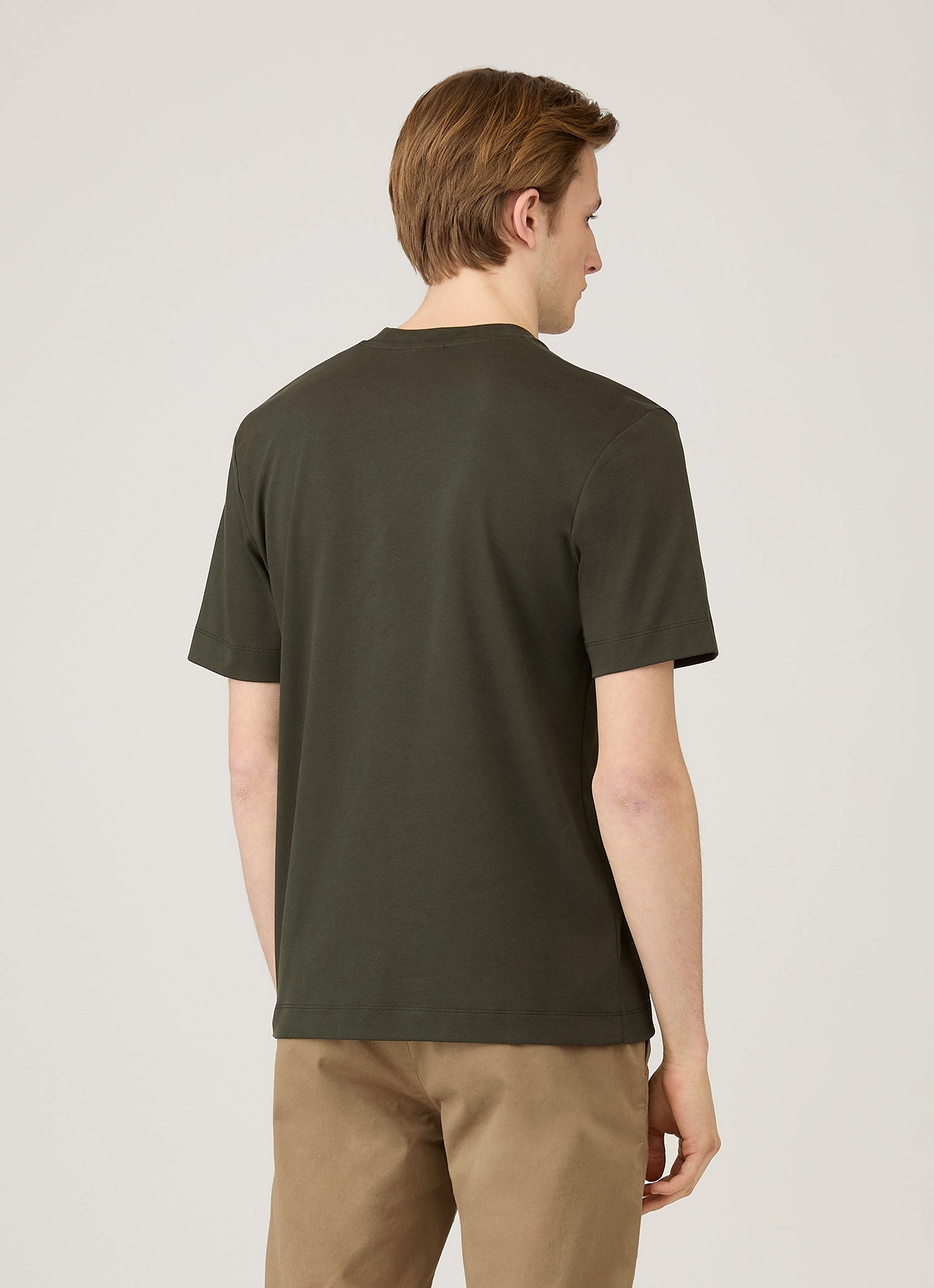 Men's Relaxed Fit Heavyweight T-shirt in Dark Green Low Impact Manufacturing Classic Style Trend
