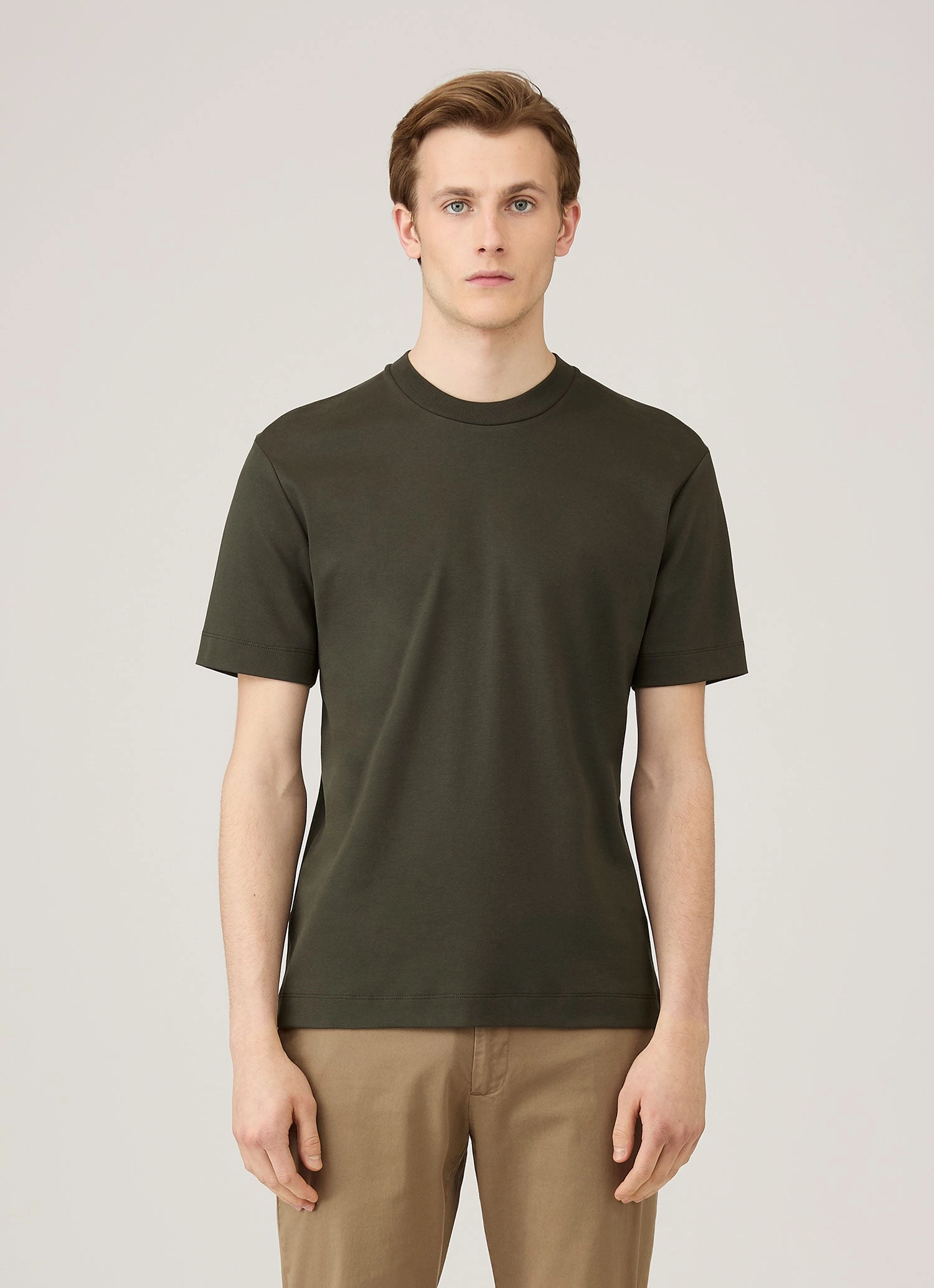 Cozy and Soft Eco-friendly Men's Relaxed Fit Heavyweight T-shirt in Dark Green