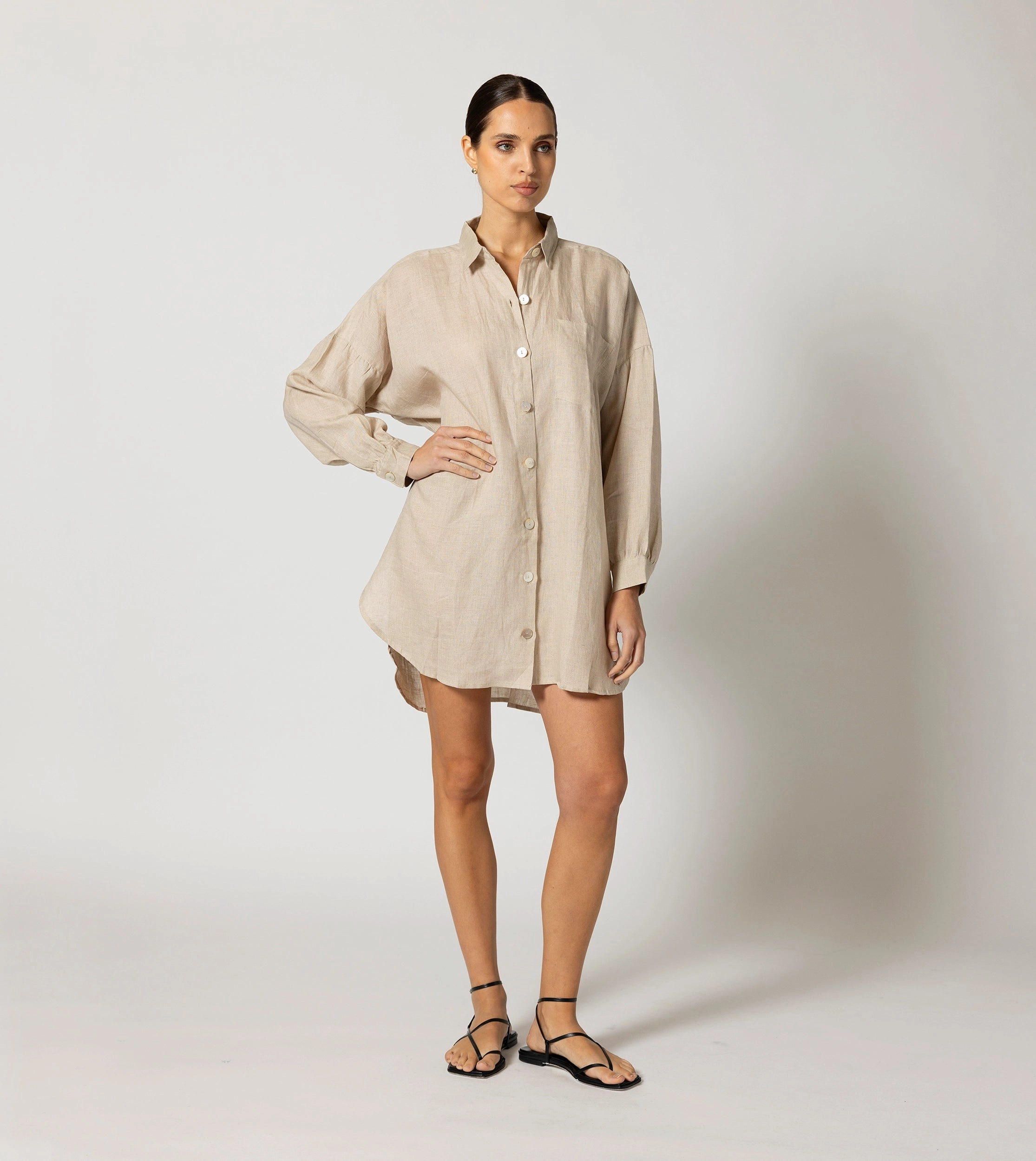Nusa Button Up | Oatmeal NonChafingEdges Garment Dyed Finish