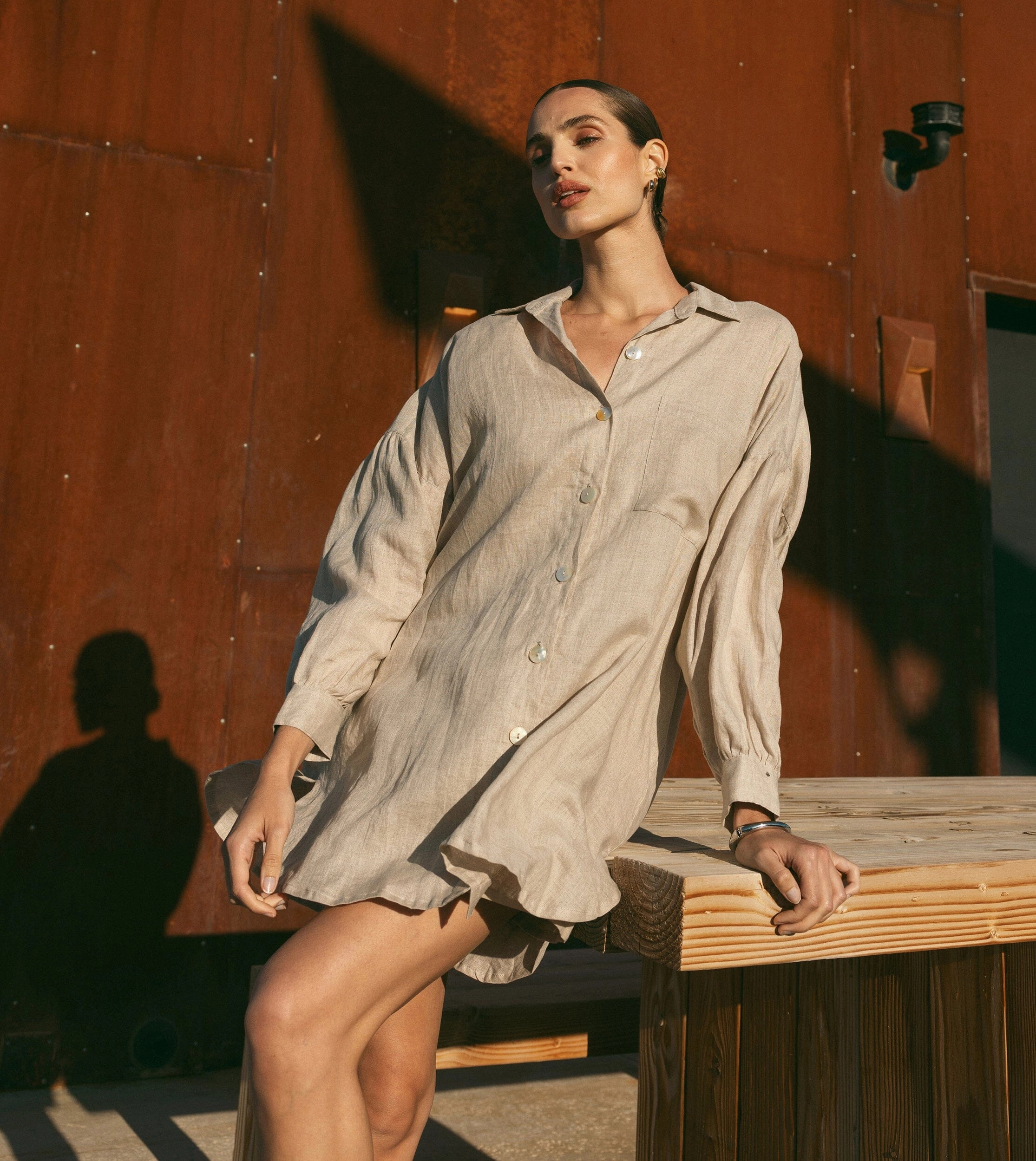 NonPill Surface Treatment Nusa Button Up | Oatmeal