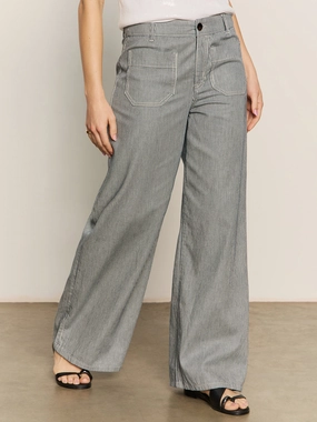 Airy Design Marine Full Length Semi High Rise Pant Yacht Stripe Urban Cool slim fit Marine Full Length Semi High Rise Pant Yacht Stripe