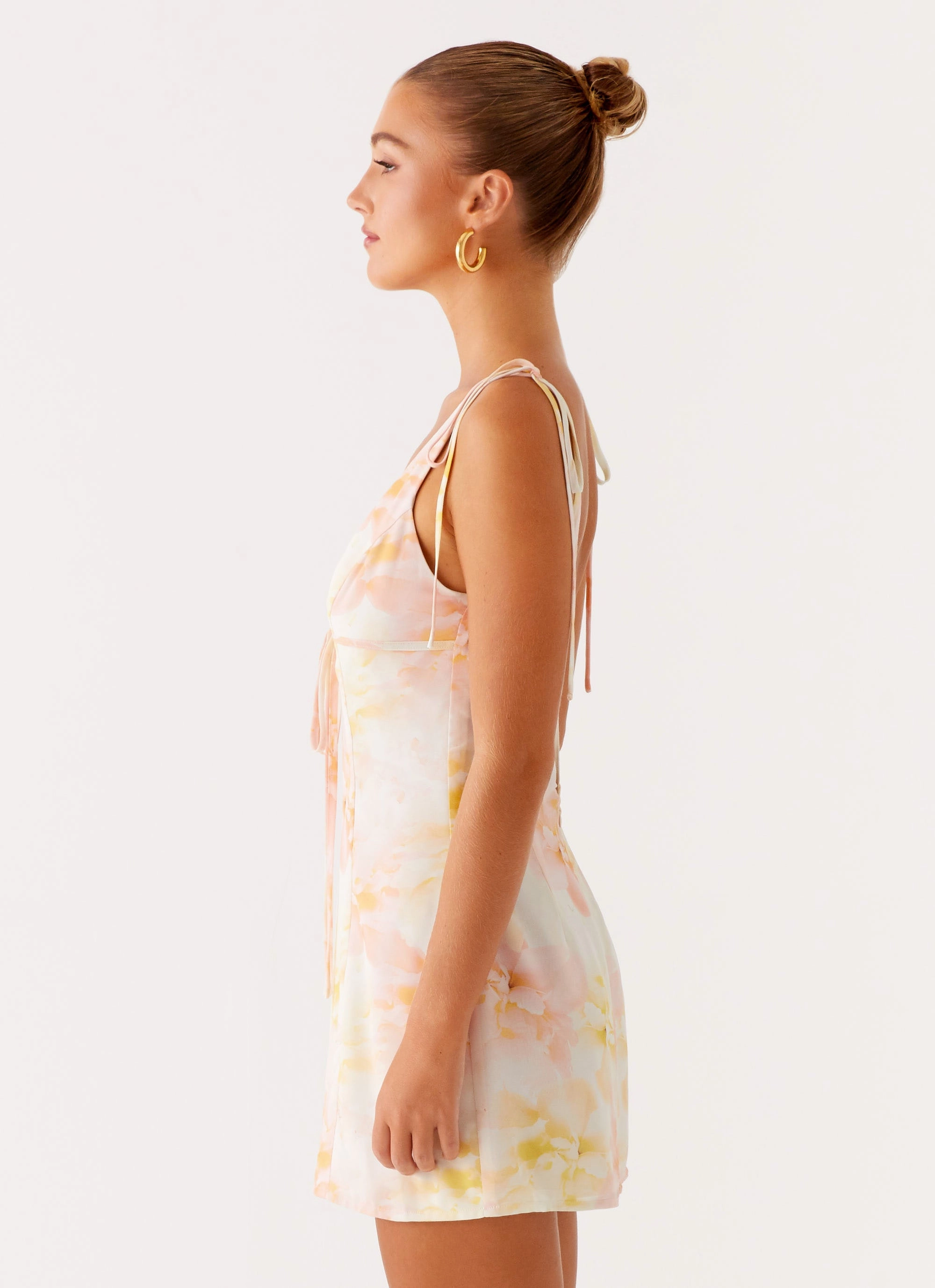 Tonal-Panel Alden Mini Dress - Floral Print