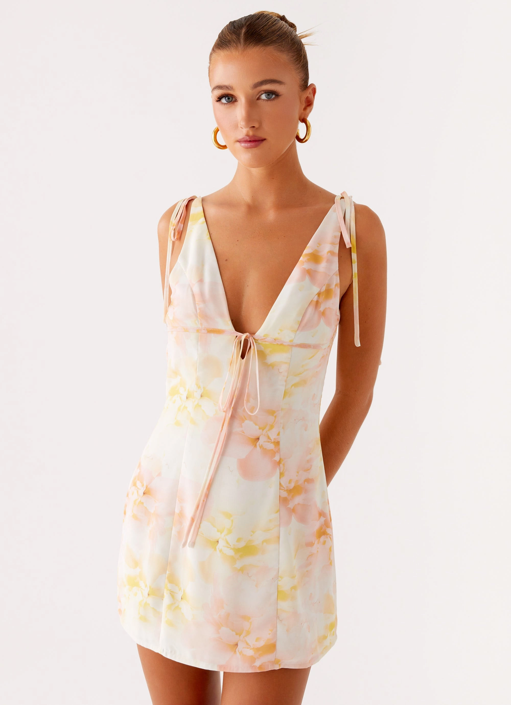 Dance Night Modern Texture Alden Mini Dress - Floral Print