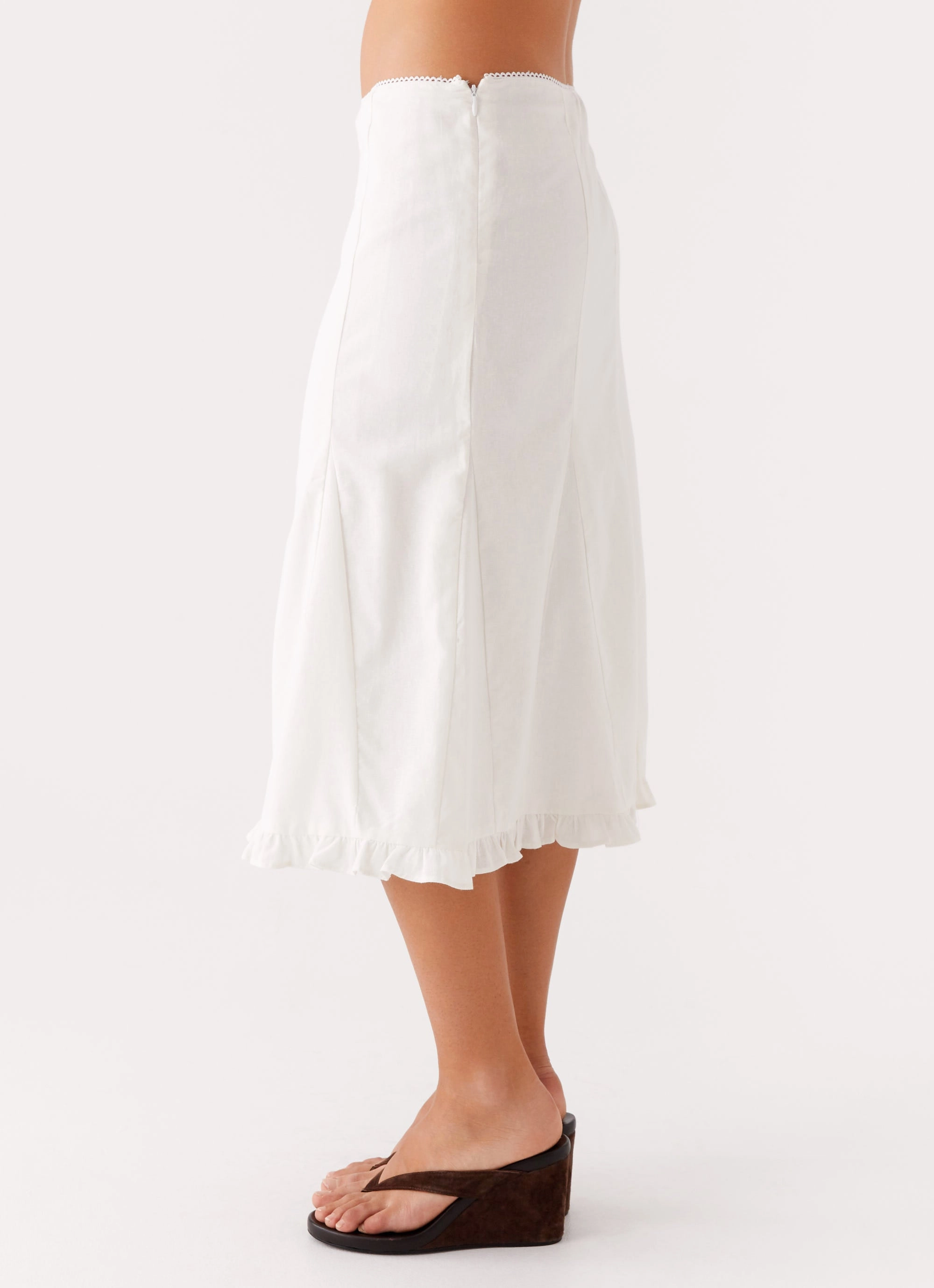 Stay Flexible Breath Friendly Alec Midi Skirt - White