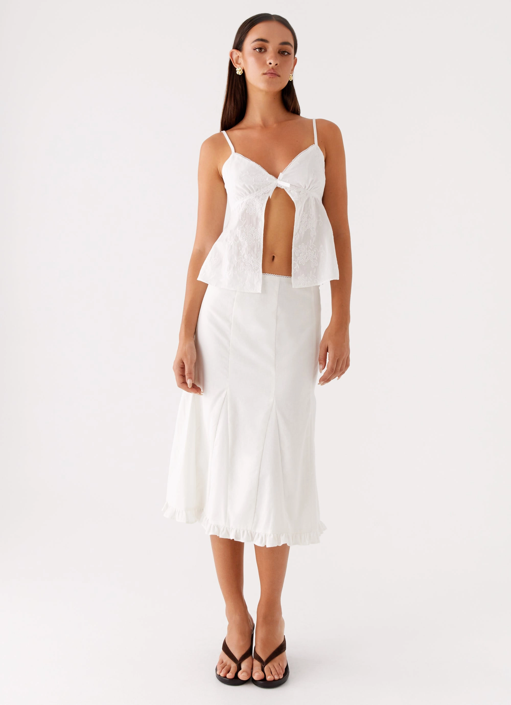 Timeless Fit Alec Midi Skirt - White