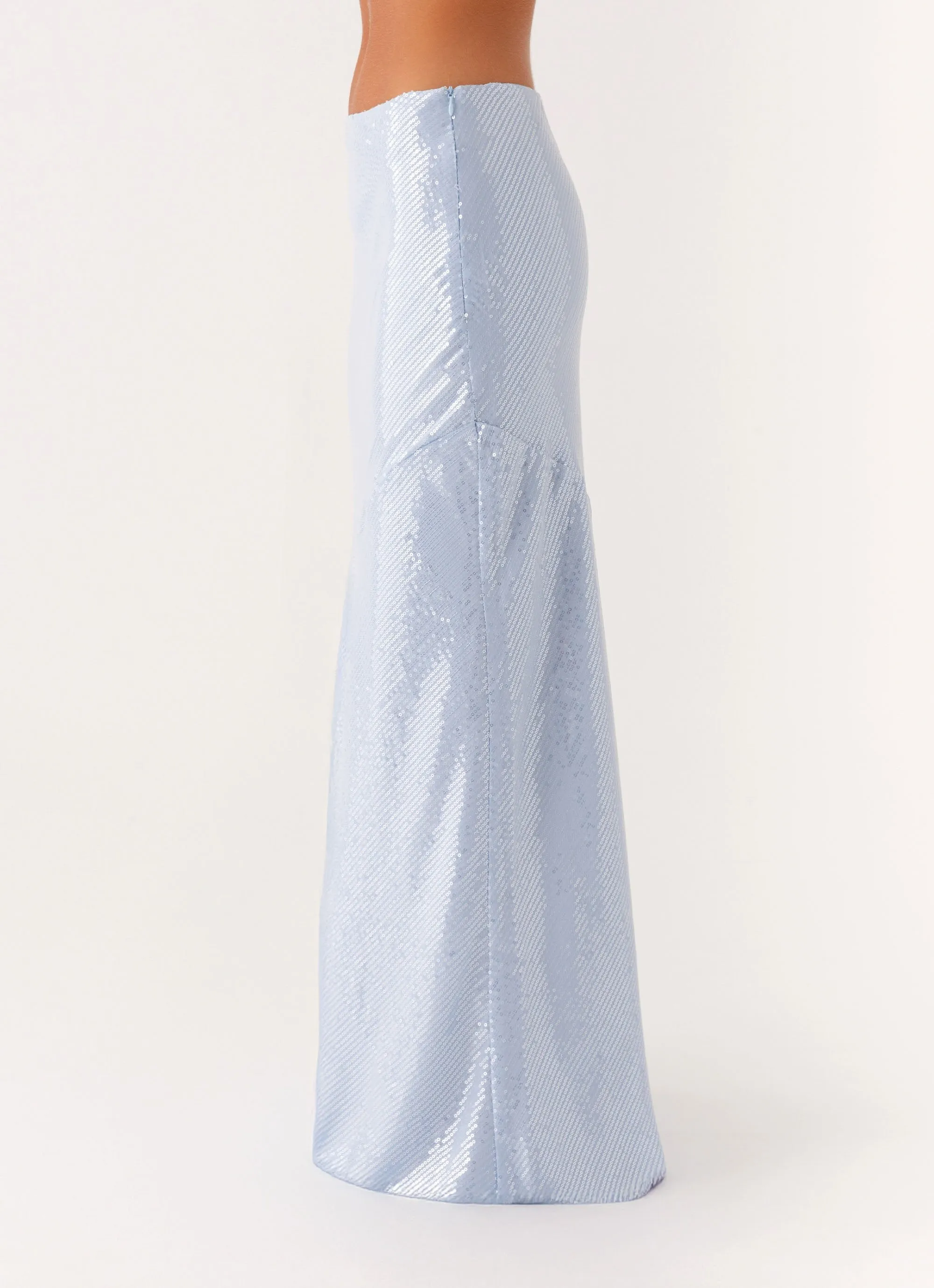 Algorithm Sequin Maxi Skirt - Blue Performance Gear Practical Wear