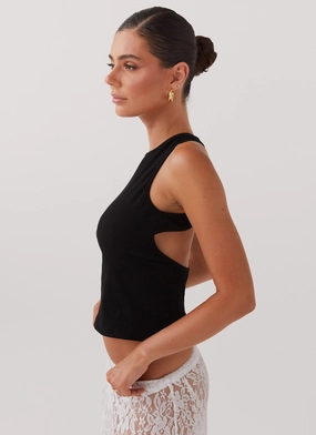Alice Cut Out Tank Top - Black TensionAdjustment Mechanism Alice Cut Out Tank Top - Black anti static coating Moisture Control Technology