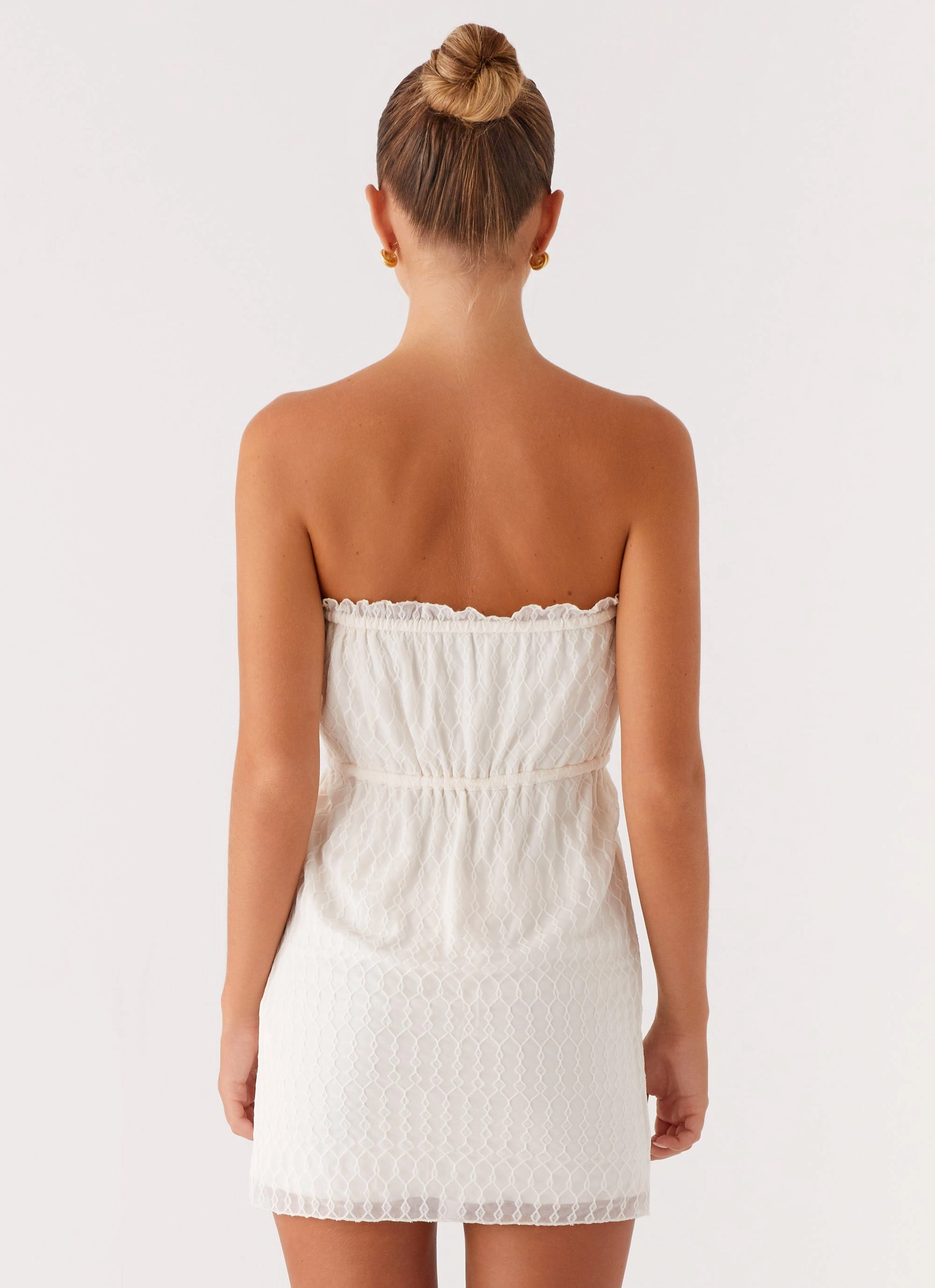 Alina Mini Dress - Ivory Subtle Detail