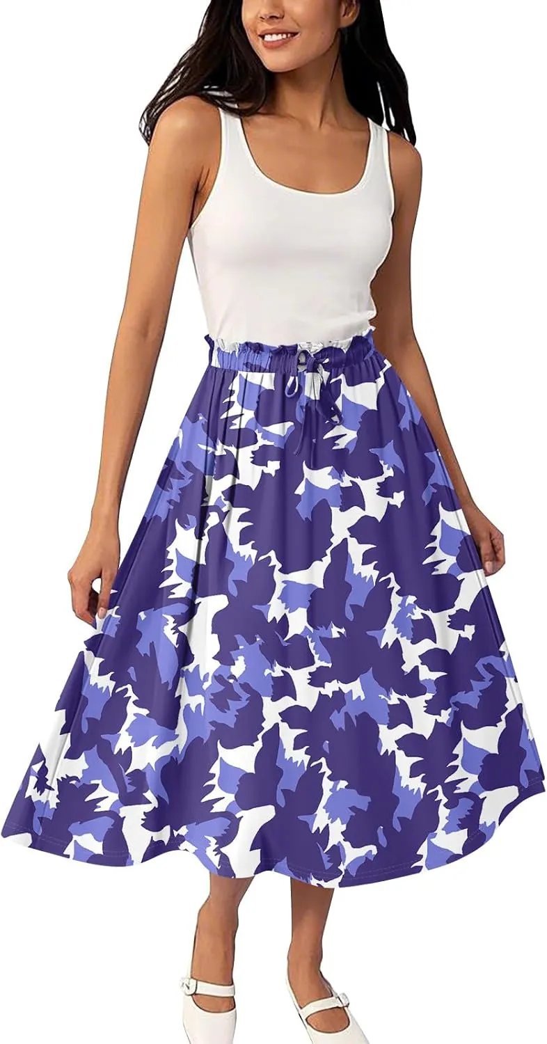 Aline Skirts for Women High Waist Flowy Maxi Skirt Long A-Line Skirt Boho Style
