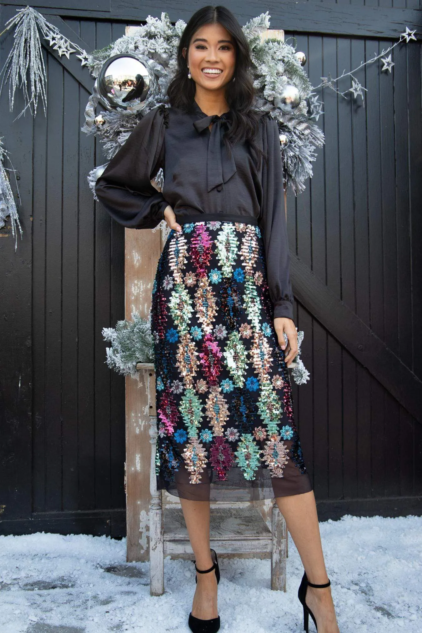 Summer Outfit Tribal Shine Midi Skirt