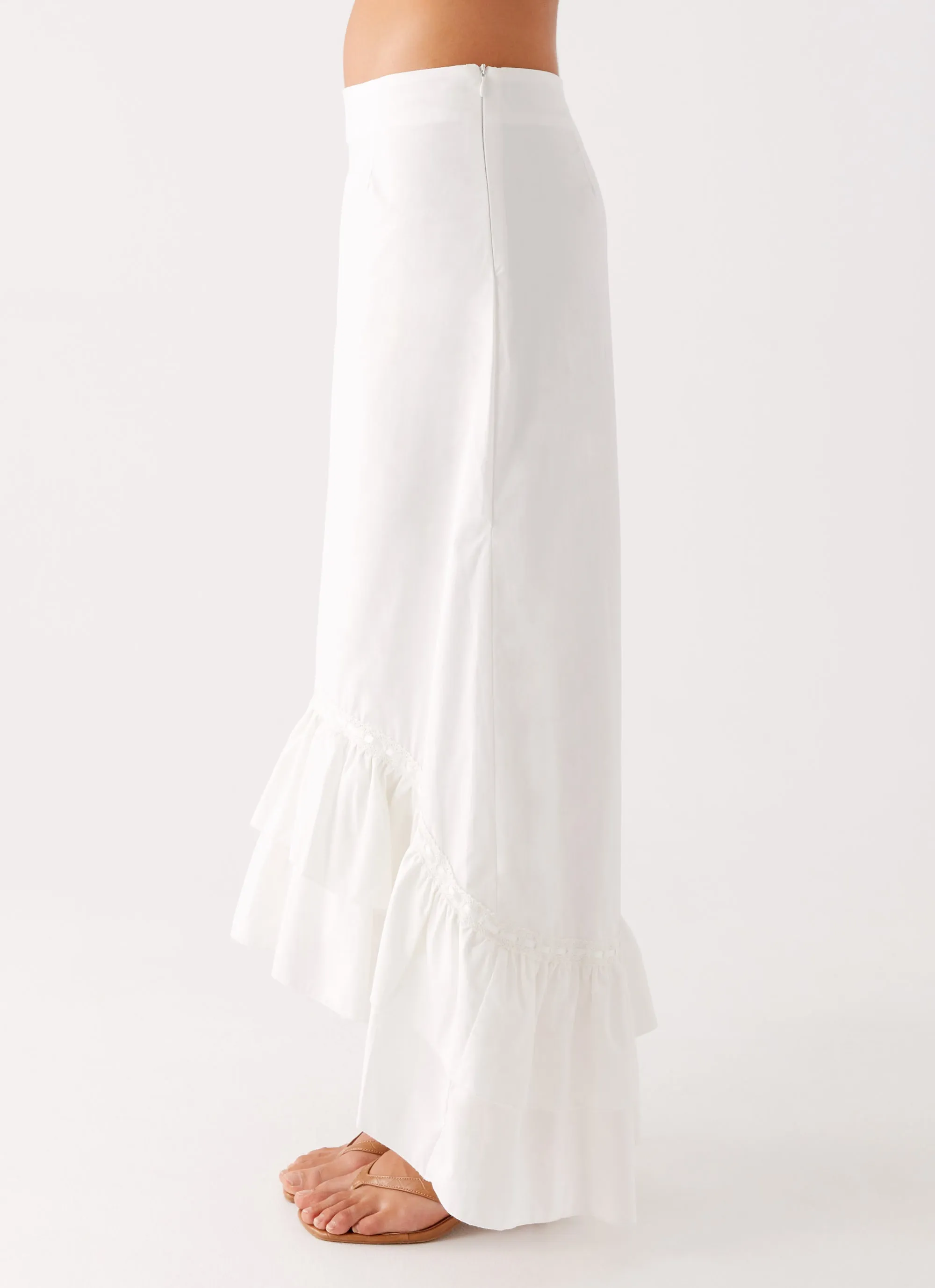 Alessandra Maxi Skirt - White Roomy Fit Comfort Style
