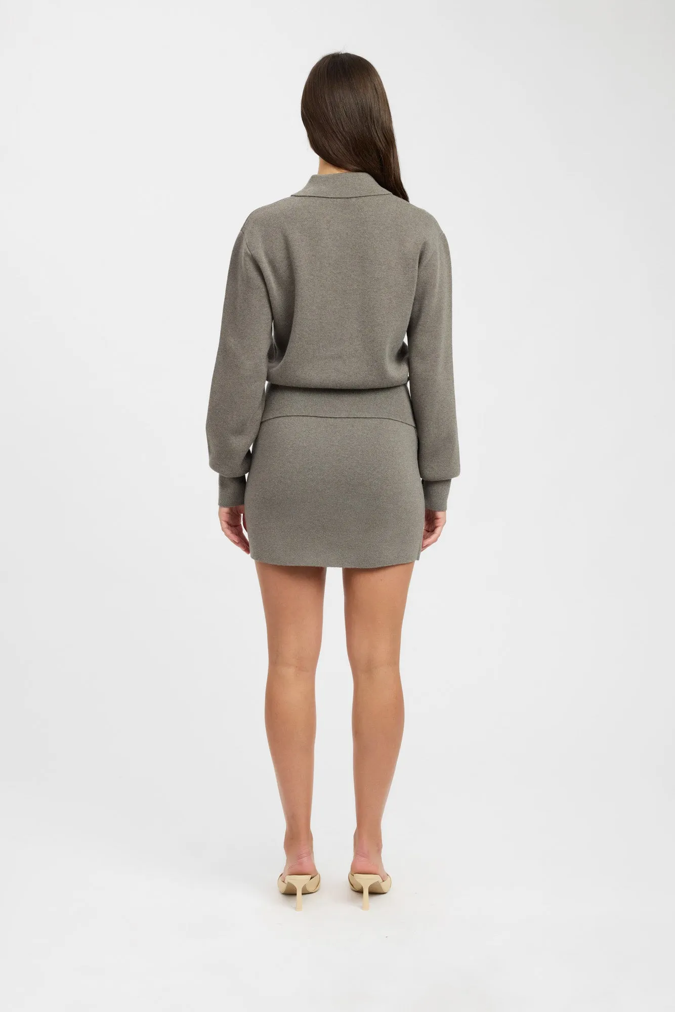 Amelia Knit Skirt Elasticized Hem Polished Cut