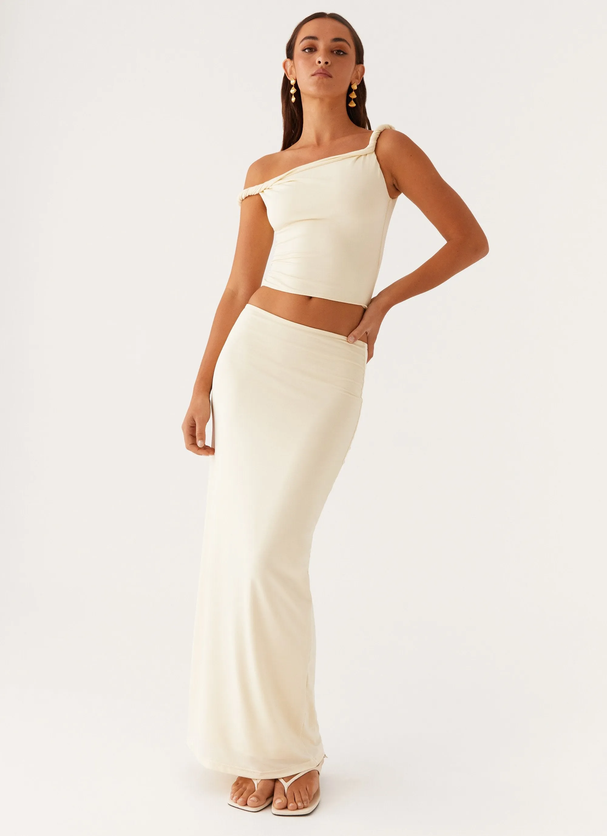 Chill Style Daily Comfort Fit Solace Soul Maxi Skirt - Yellow