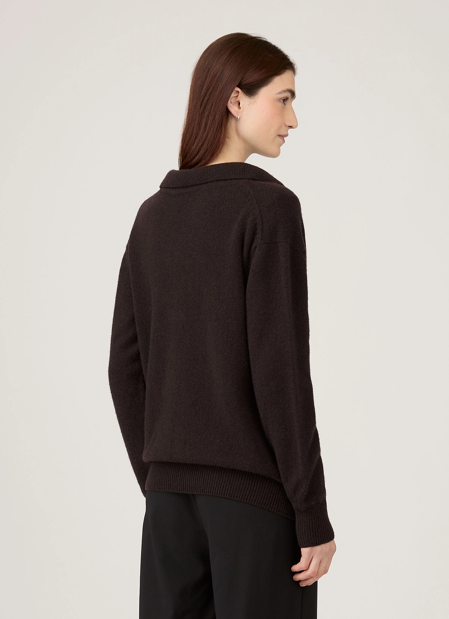 Street Casual Women's Lambswool Polo Neck Jumper in Truffle