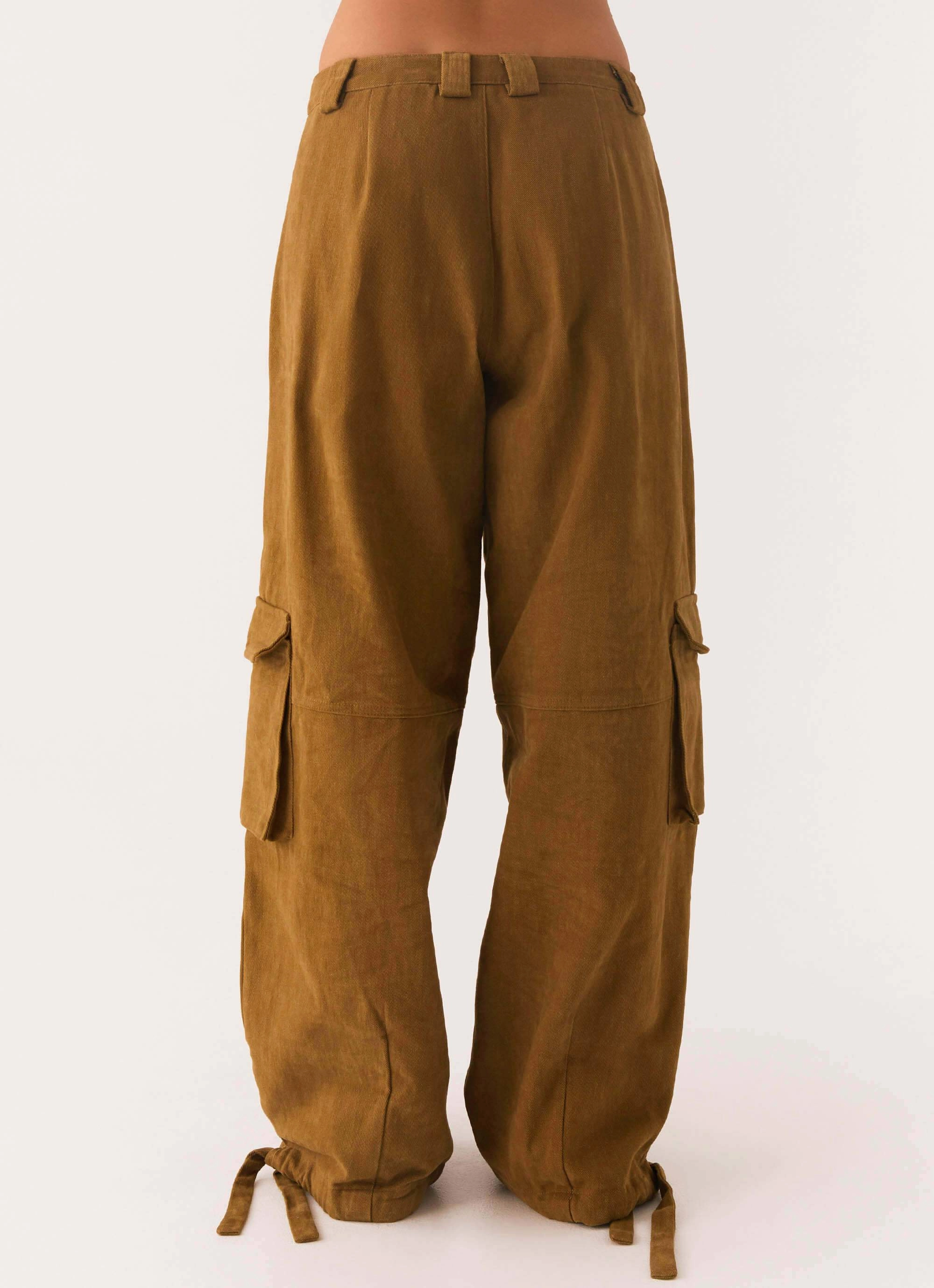 Elastic Fit Back In Time Cargo Pant - Brown