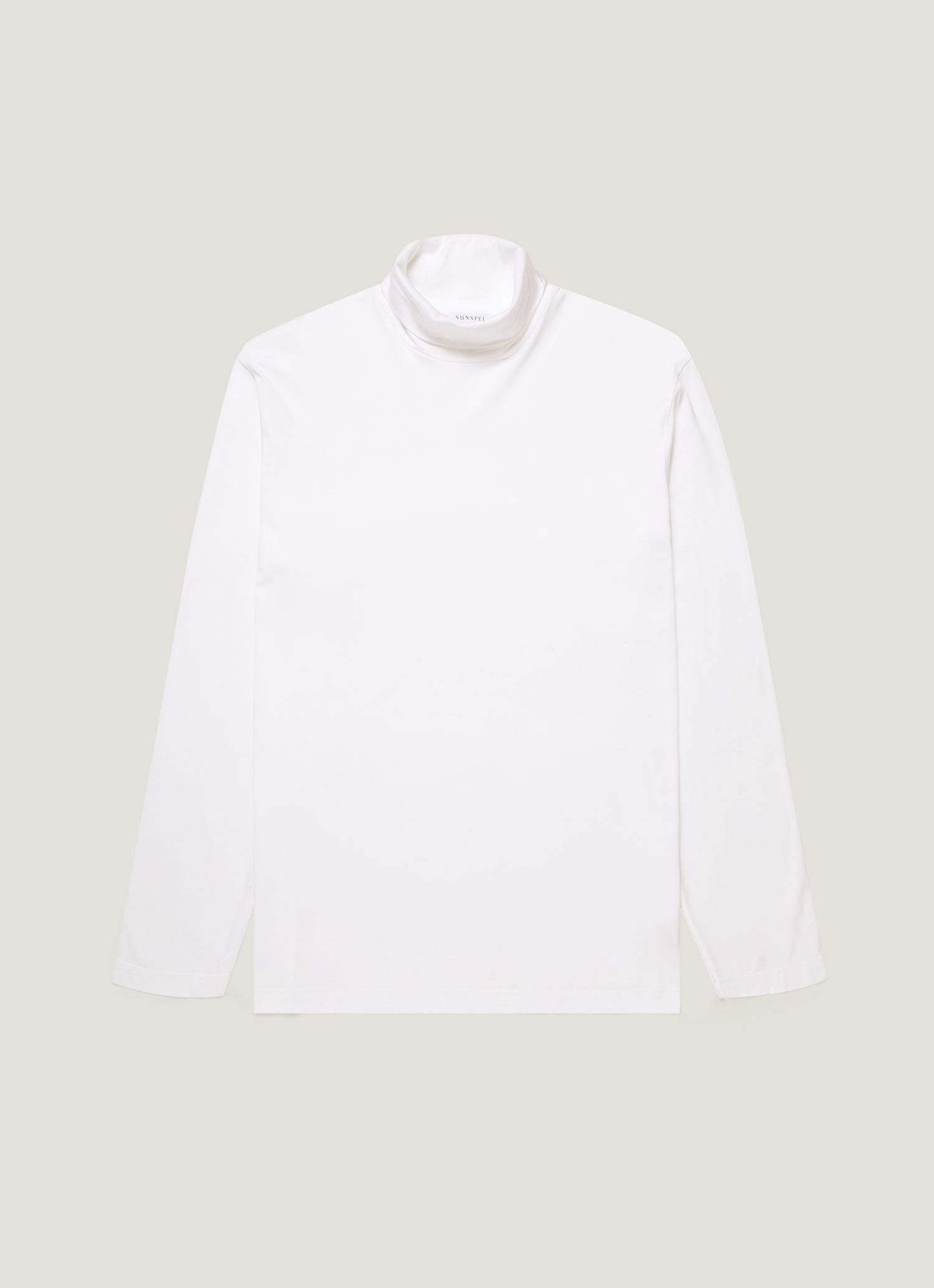 Soft Waistband Men's Roll Neck Heavyweight T-shirt in White