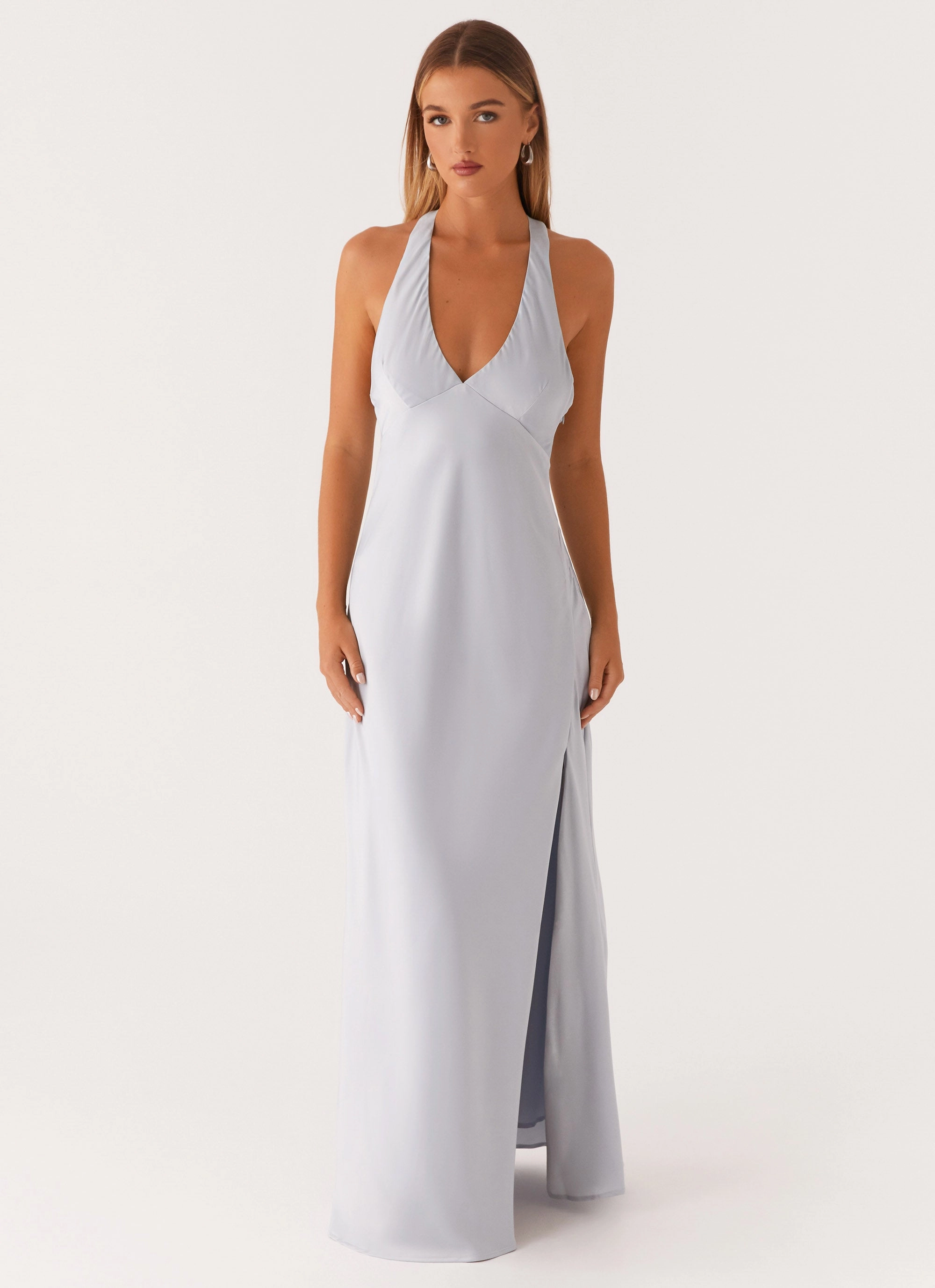 Fashion Forward Skin Hug Angie Maxi Dress - Blue