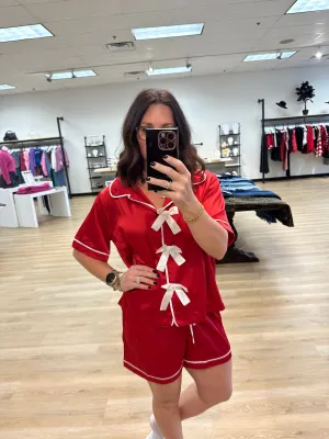 Allie Satin Short Sleeve Pajamas