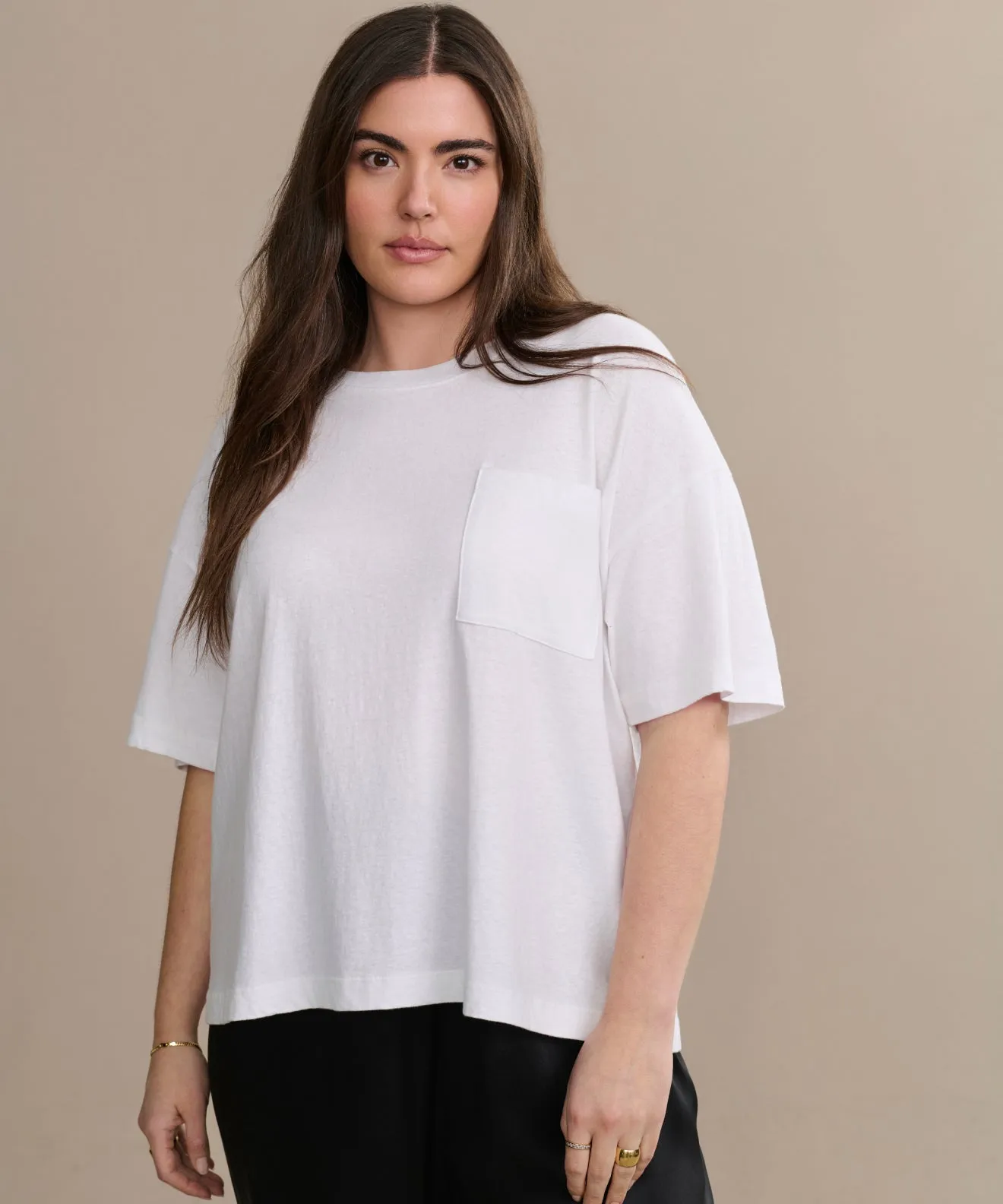 Layered Neckline casual top Vintage Pocket Tee