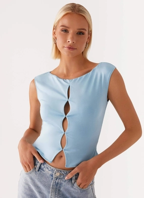 Ally Top - Baby Blue AirflowVentilation Ally Top - Baby Blue AdjustableHem Durable Reinforced Elbows