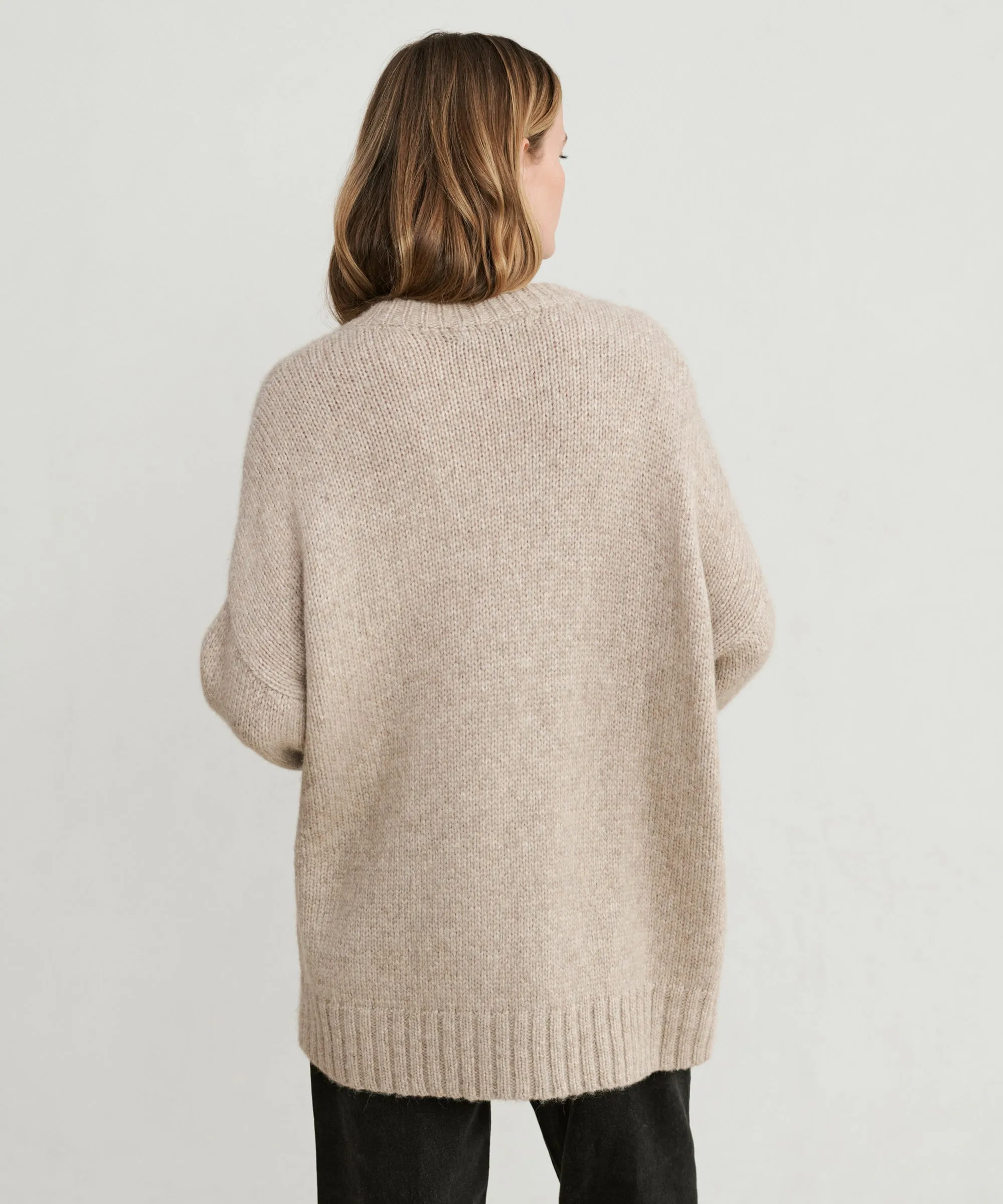 SoftKnit Bonded Seam Tape Alpaca Cocoon Crewneck