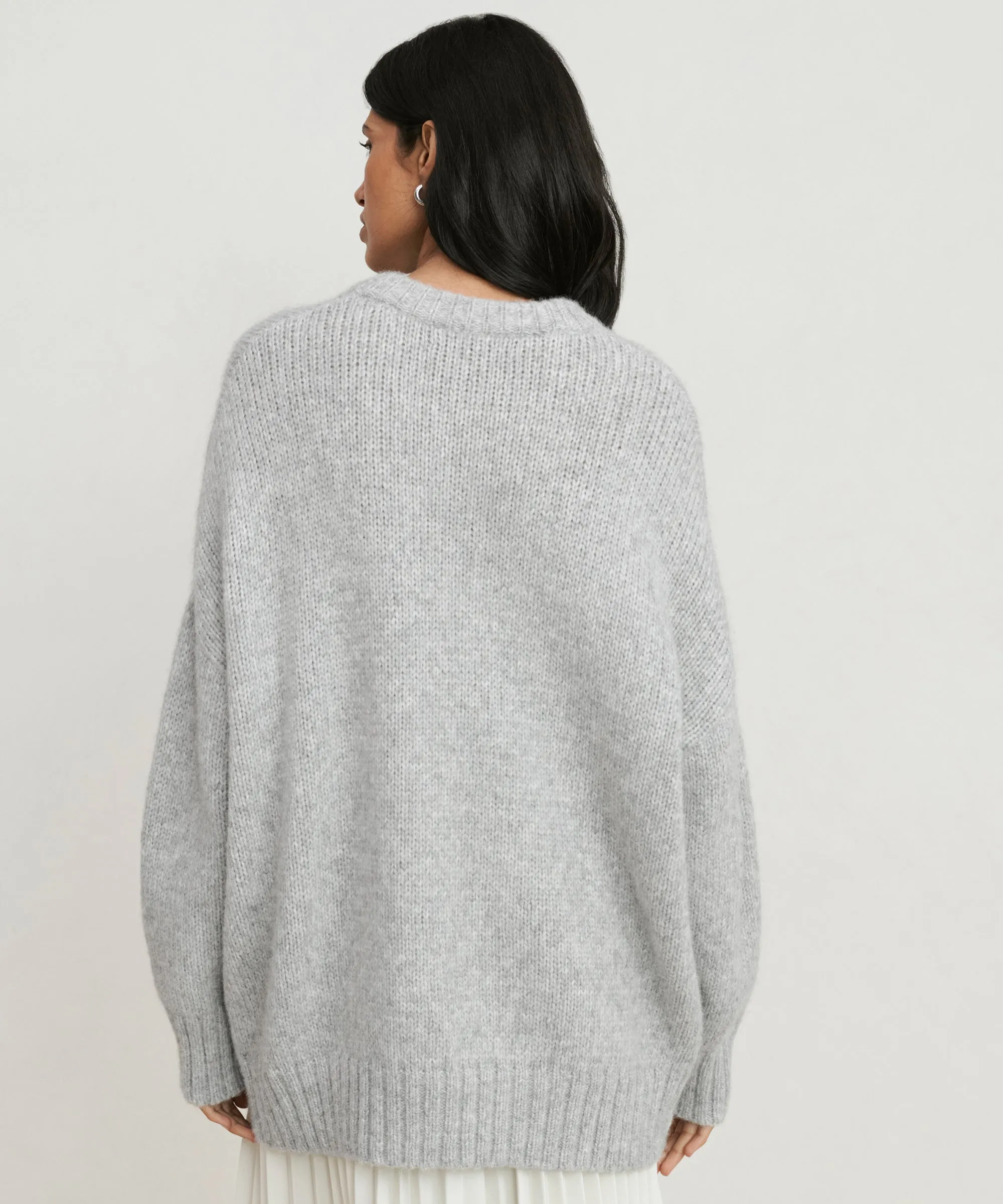AirflowVents Double Stitched Hem Alpaca Cocoon Crewneck