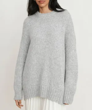 Alpaca Cocoon Crewneck ThermalRegulating Weave Office Attire Alpaca Cocoon Crewneck