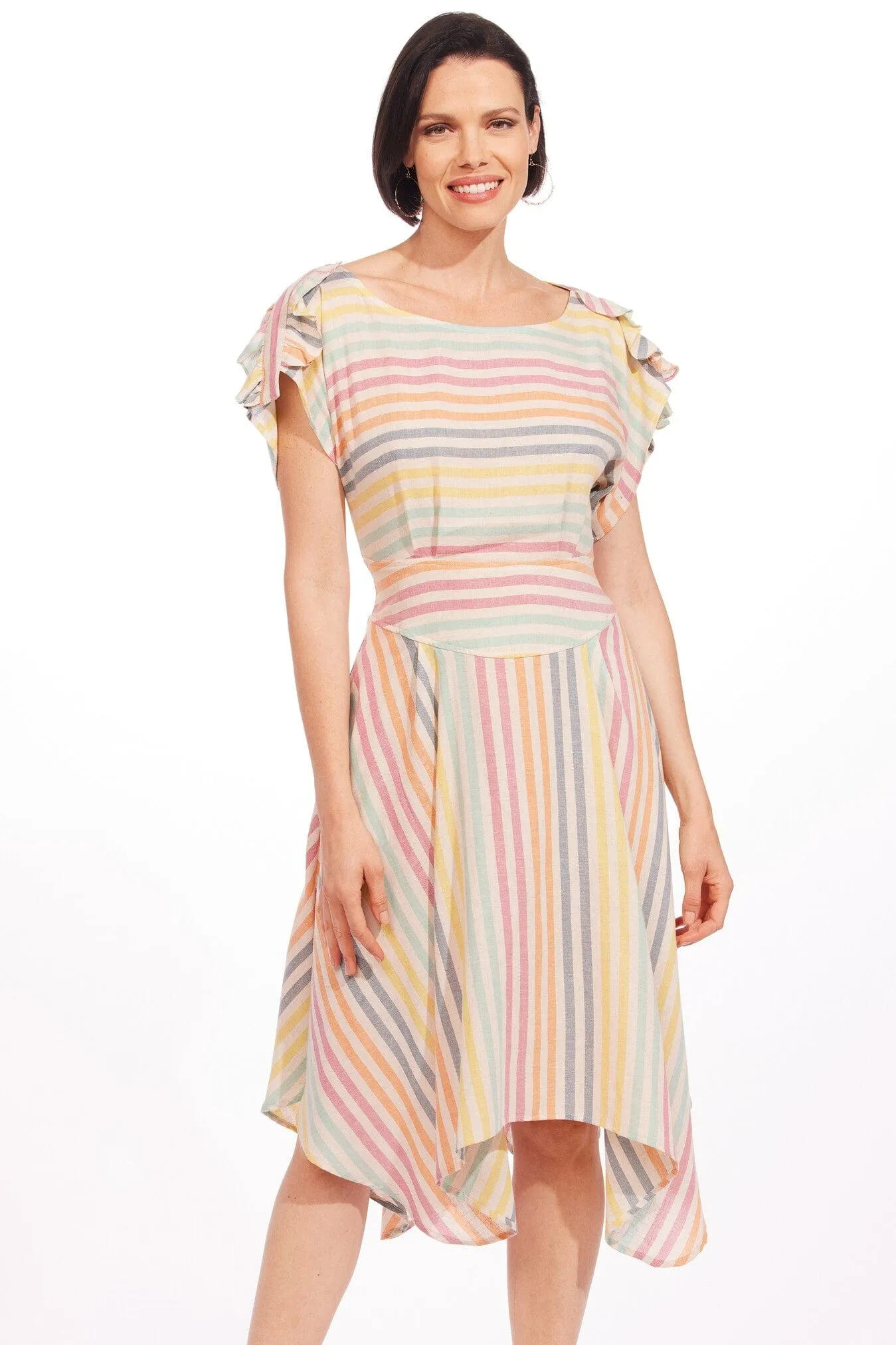 Amara Dress - Malta Stripe Light Fall Work Fitwear