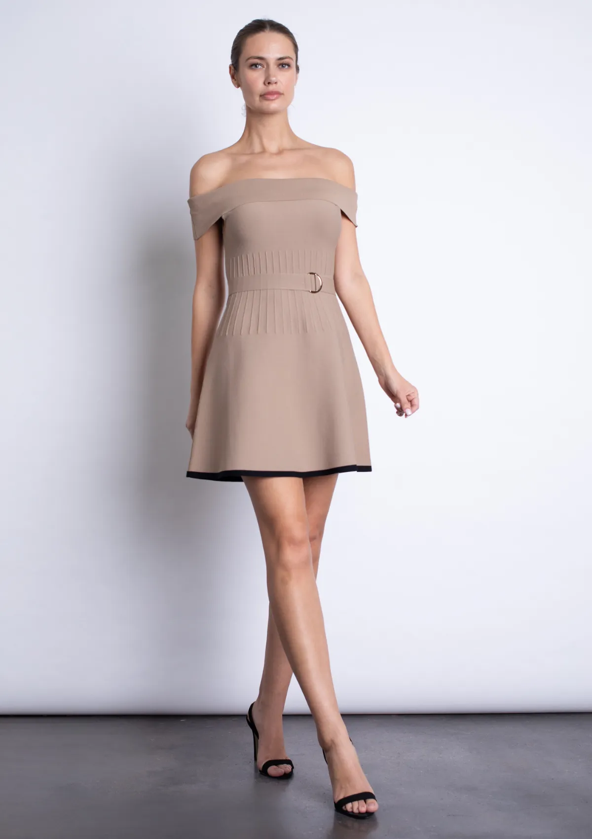Fresh Palette Versatile dress for layering Amaya Knit Mini Dress - Shiitake