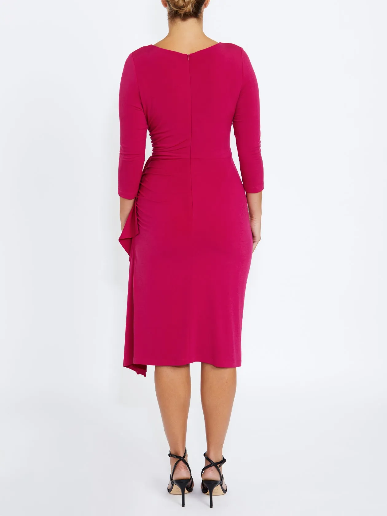 Amber Sangria Jersey Dress Calm Lines Cozy Silhouette