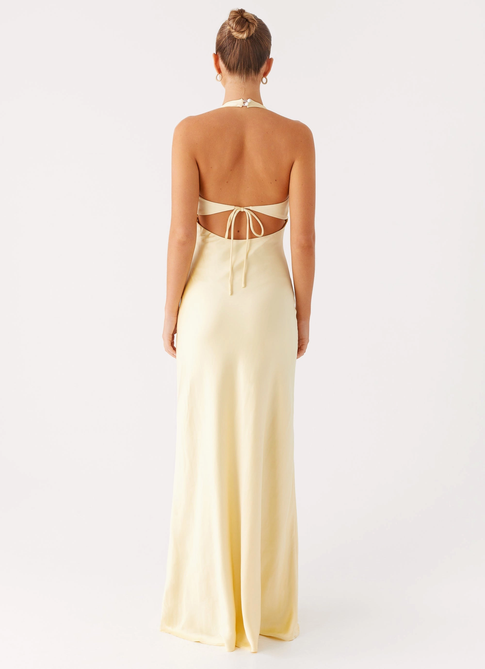 Ambre Mesh Panel Maxi Dress - Yellow Rose Soft