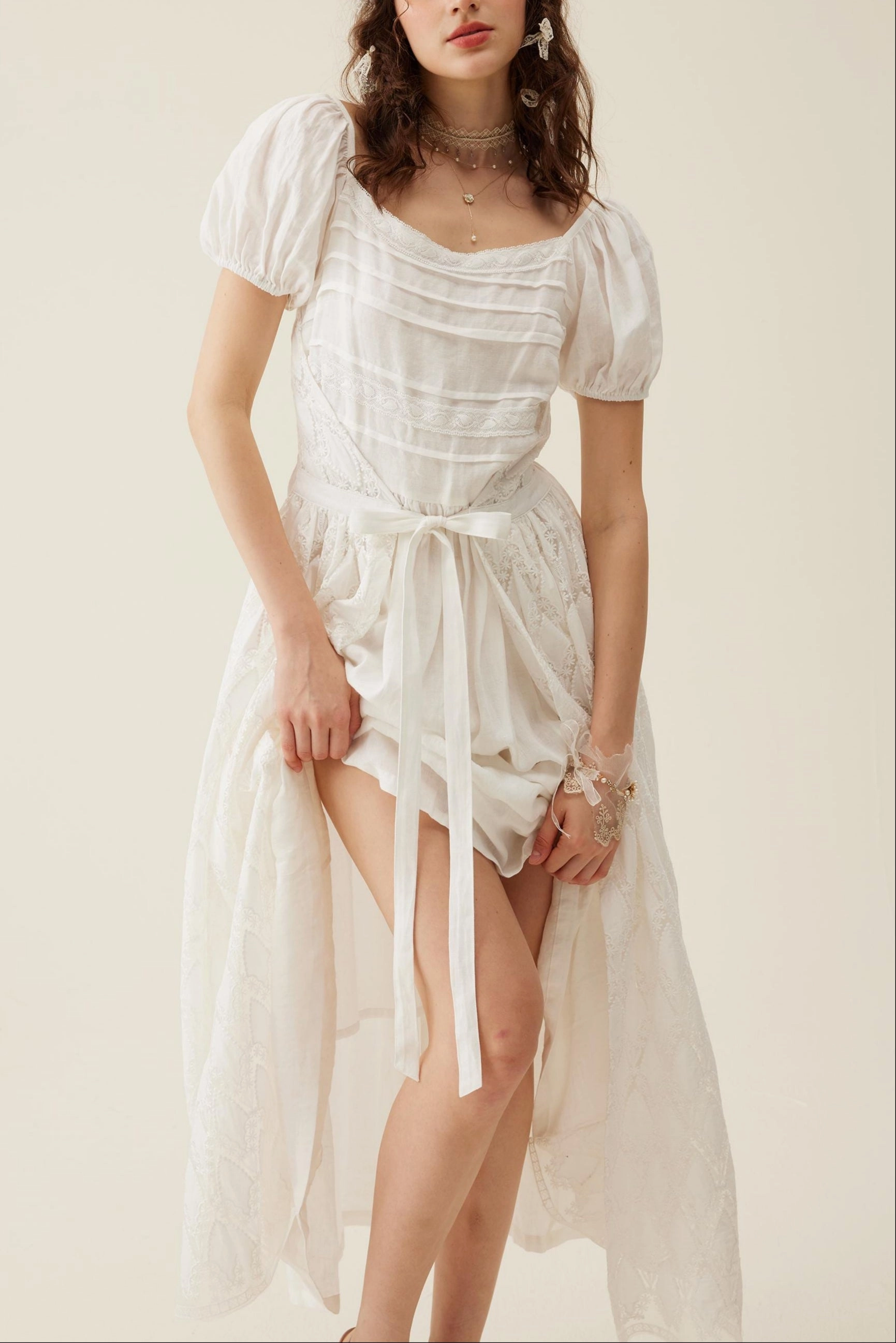 Amelia 17 | Wrapped linen dress Cool Tone