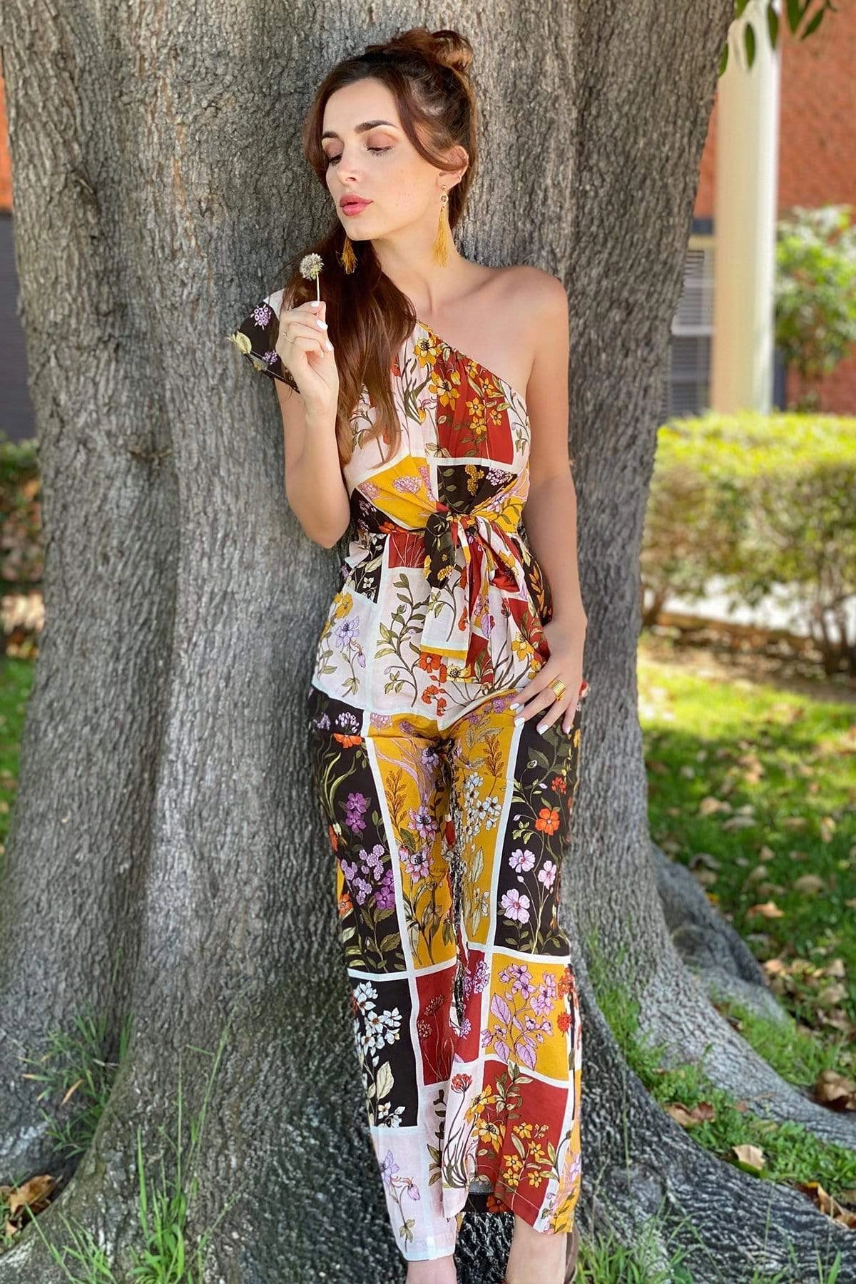 Amir Jumpsuit - Floral Patchwork Colorfast Dye Method CollapsibleFrame