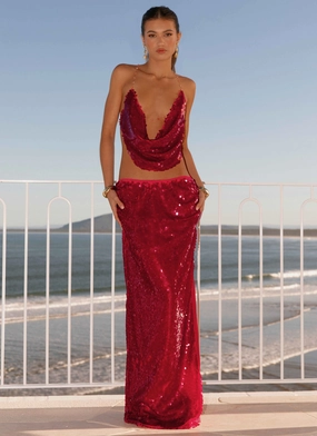 Artisan Print Amosa Maxi Skirt - Fuchsia