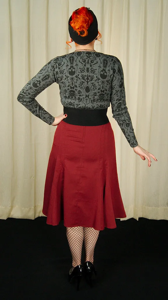 Amy Burgundy Trumpet Skirt